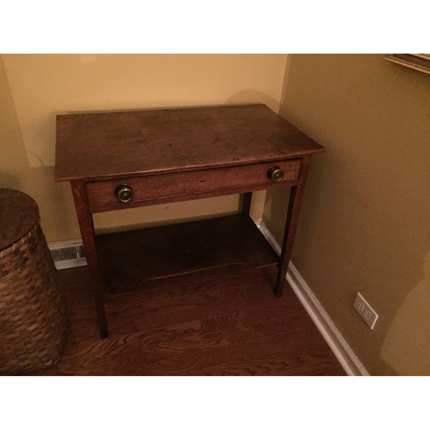 Antique Wood Side Table - image-1