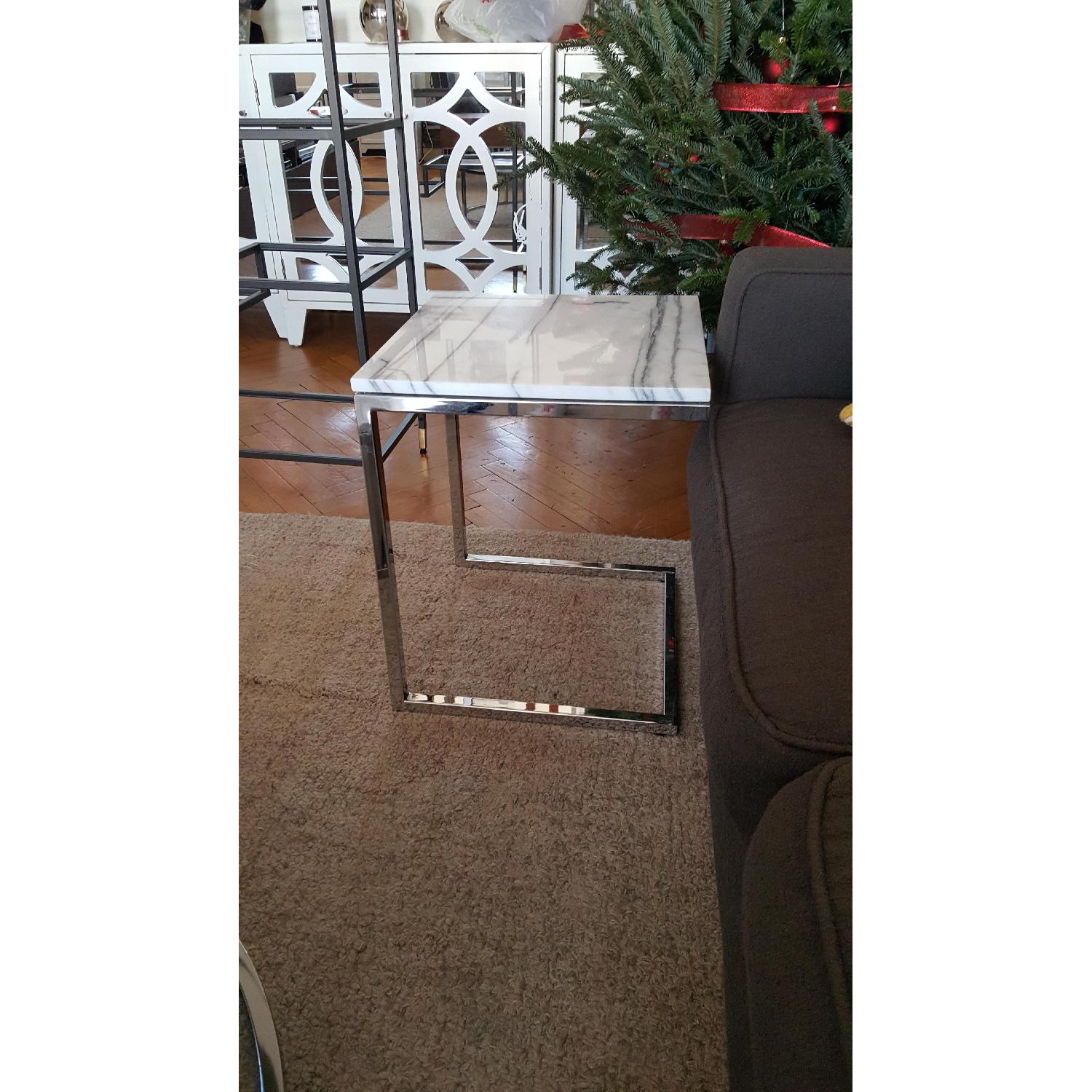 CB2 Smart Marble Top C Table - image-1