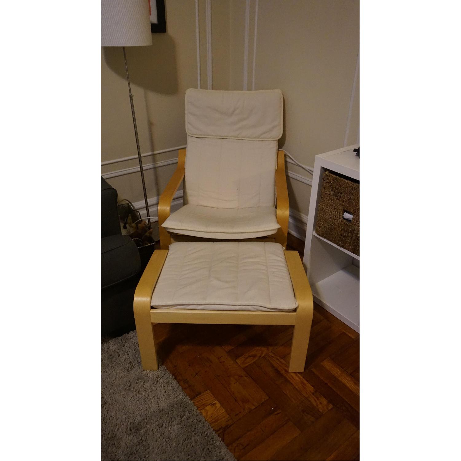 Ikea Poang Chair w/ Footstool - image-1