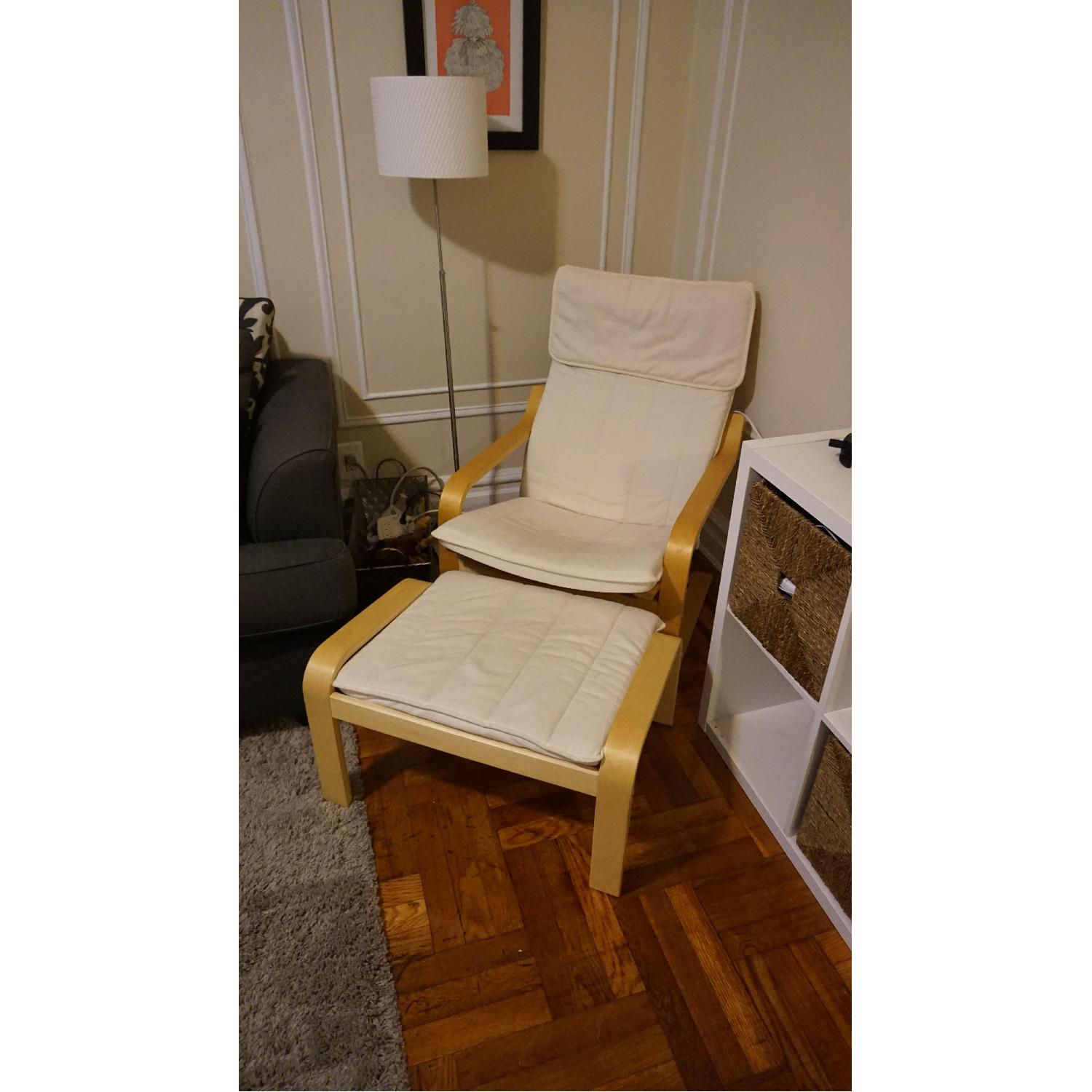 Ikea Poang Chair w/ Footstool - image-2