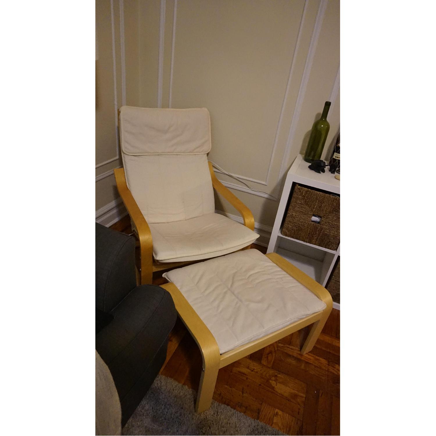 Ikea Poang Chair w/ Footstool - image-3