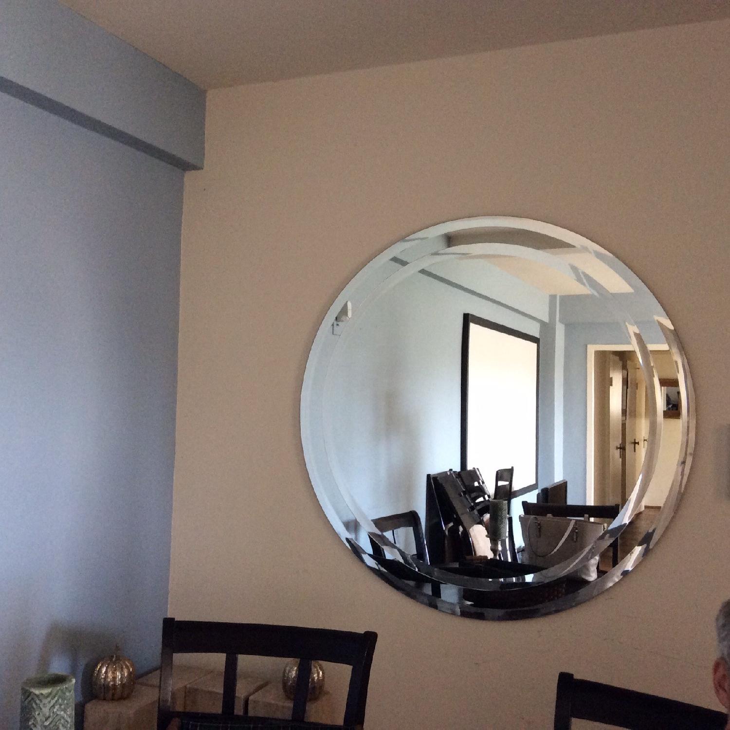 Round Wall Mirror w/ Double Bevel Edge - image-1
