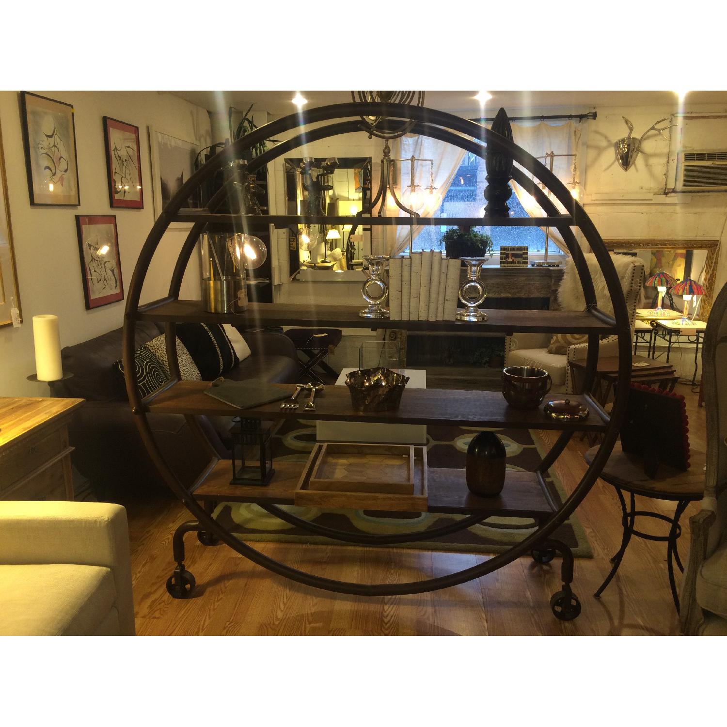 Large Industrial Metal Rolling Bookcase - image-4