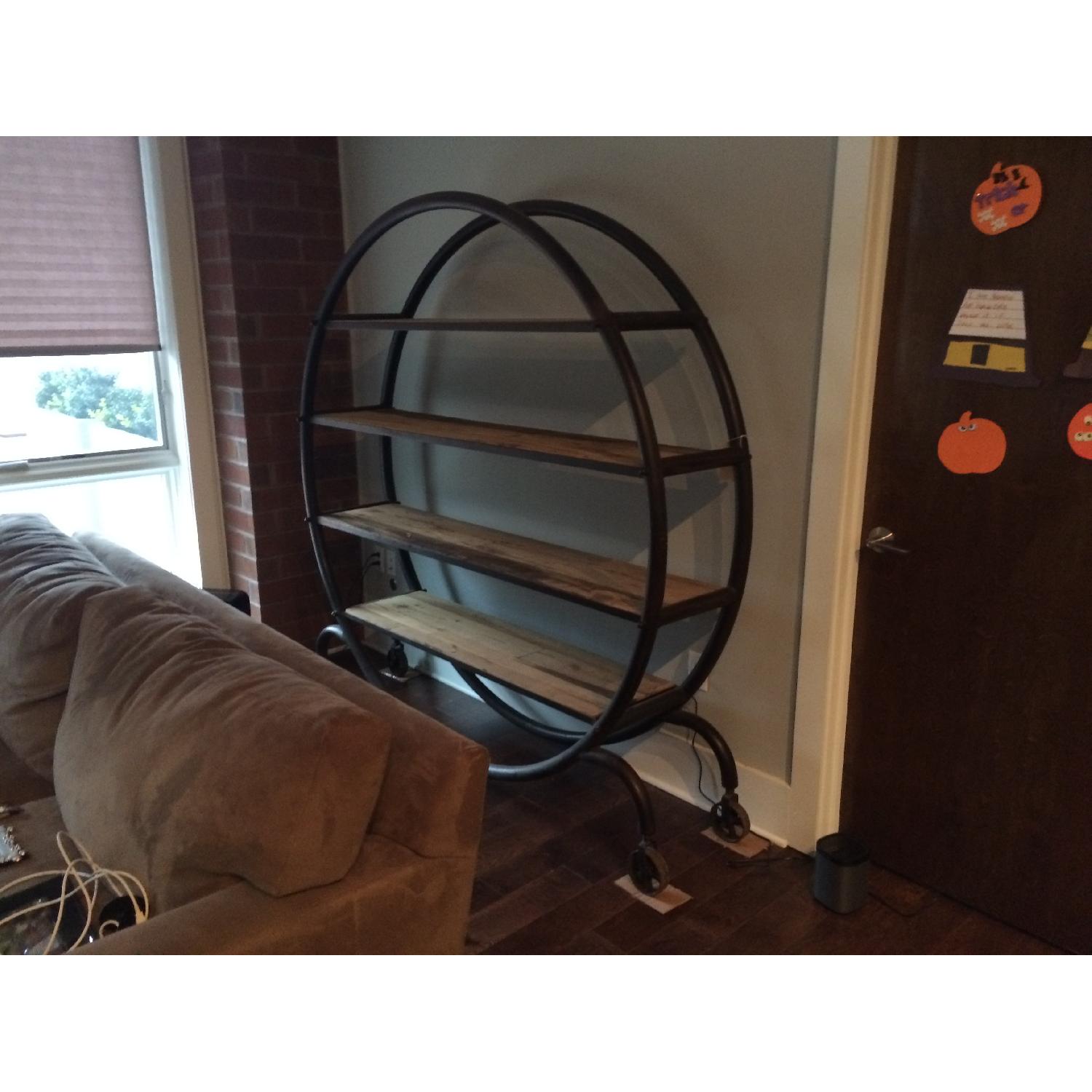 Large Industrial Metal Rolling Bookcase - image-8