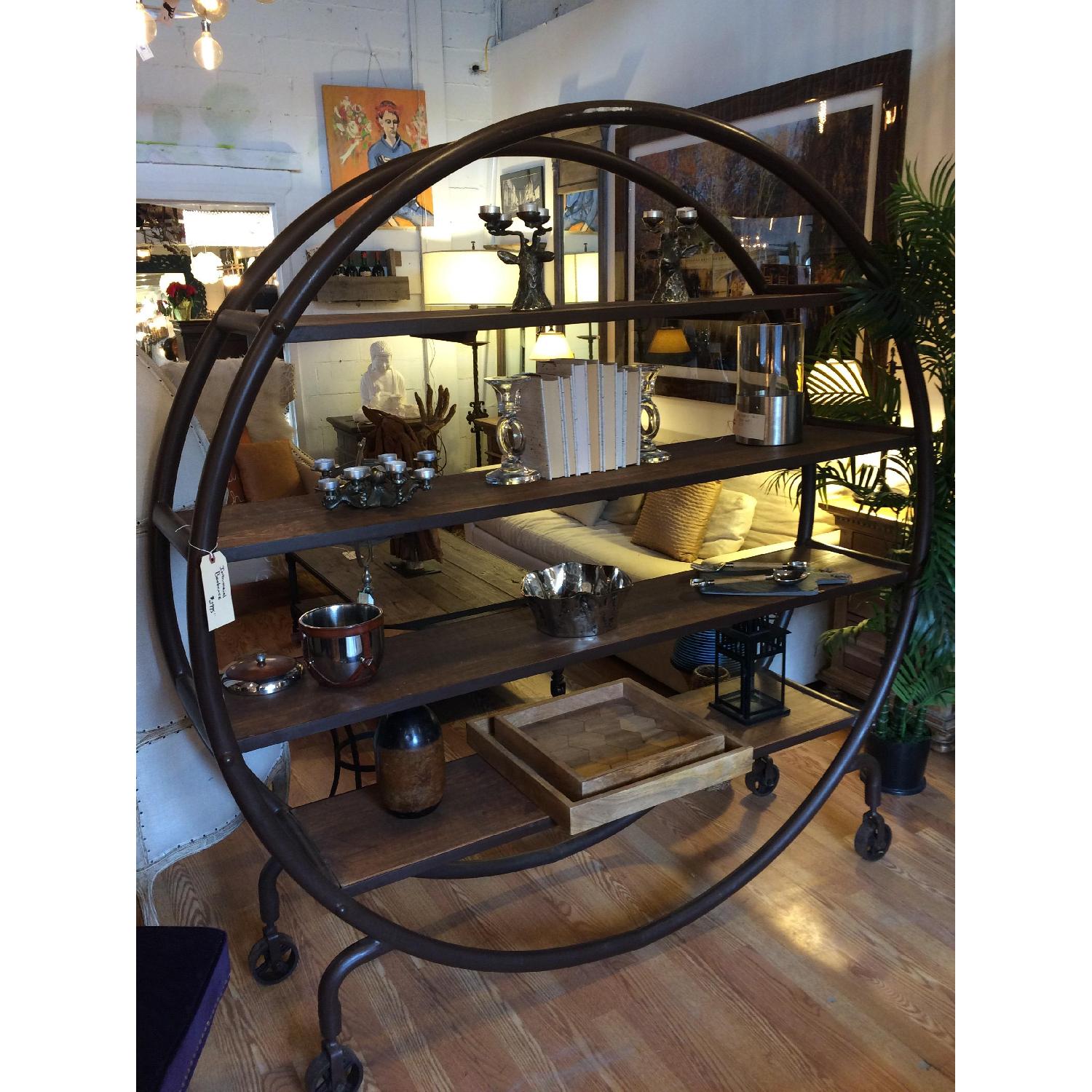 Large Industrial Metal Rolling Bookcase - image-11