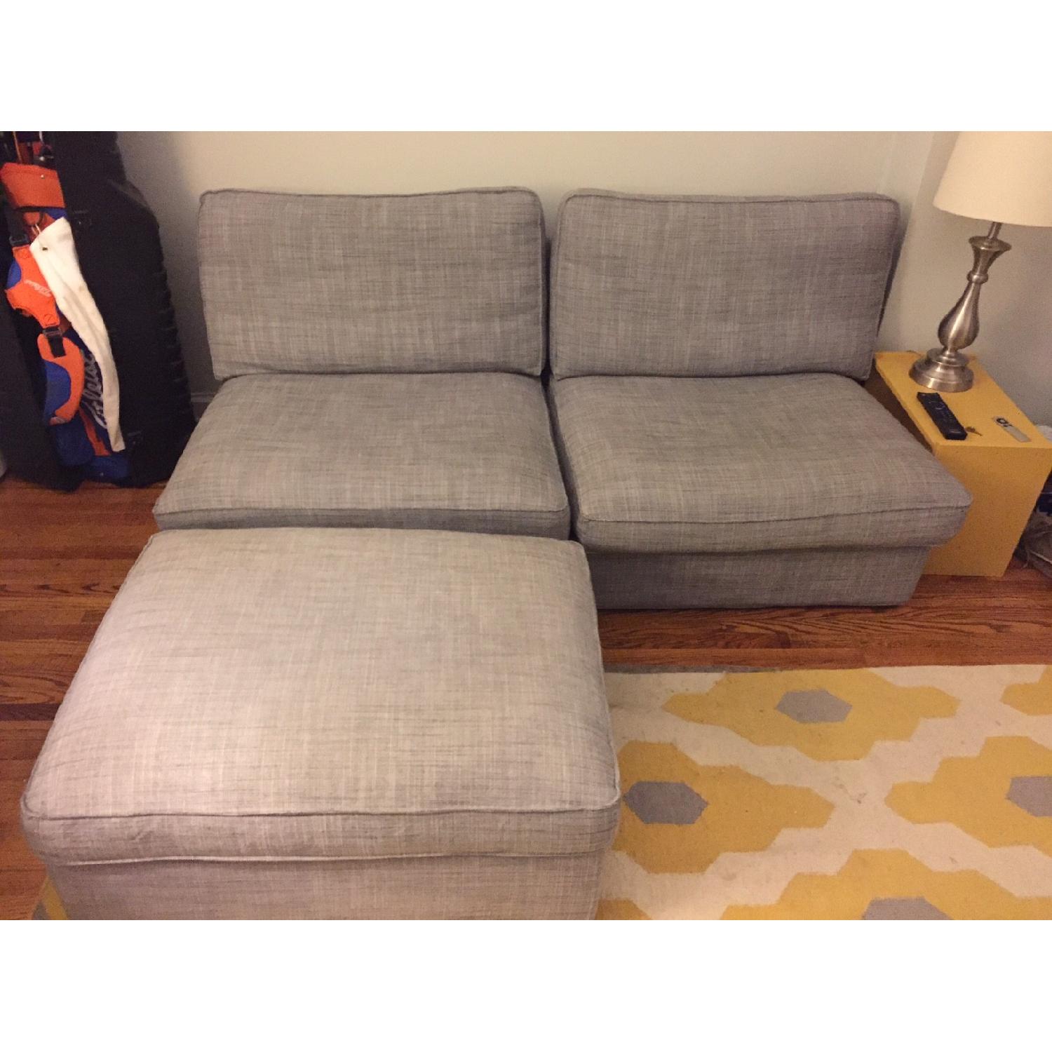 Ikea Modular Sofa & Storage Ottoman - image-1
