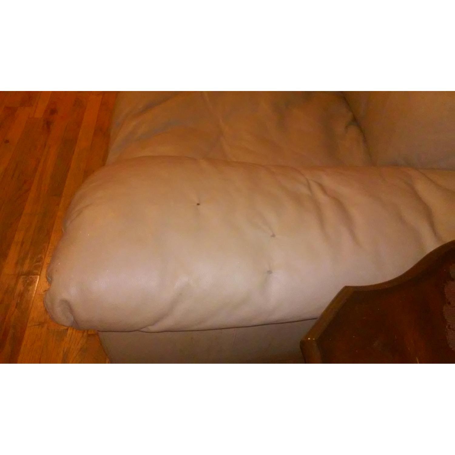 JC Penney Taupe Leather Sofa - image-2