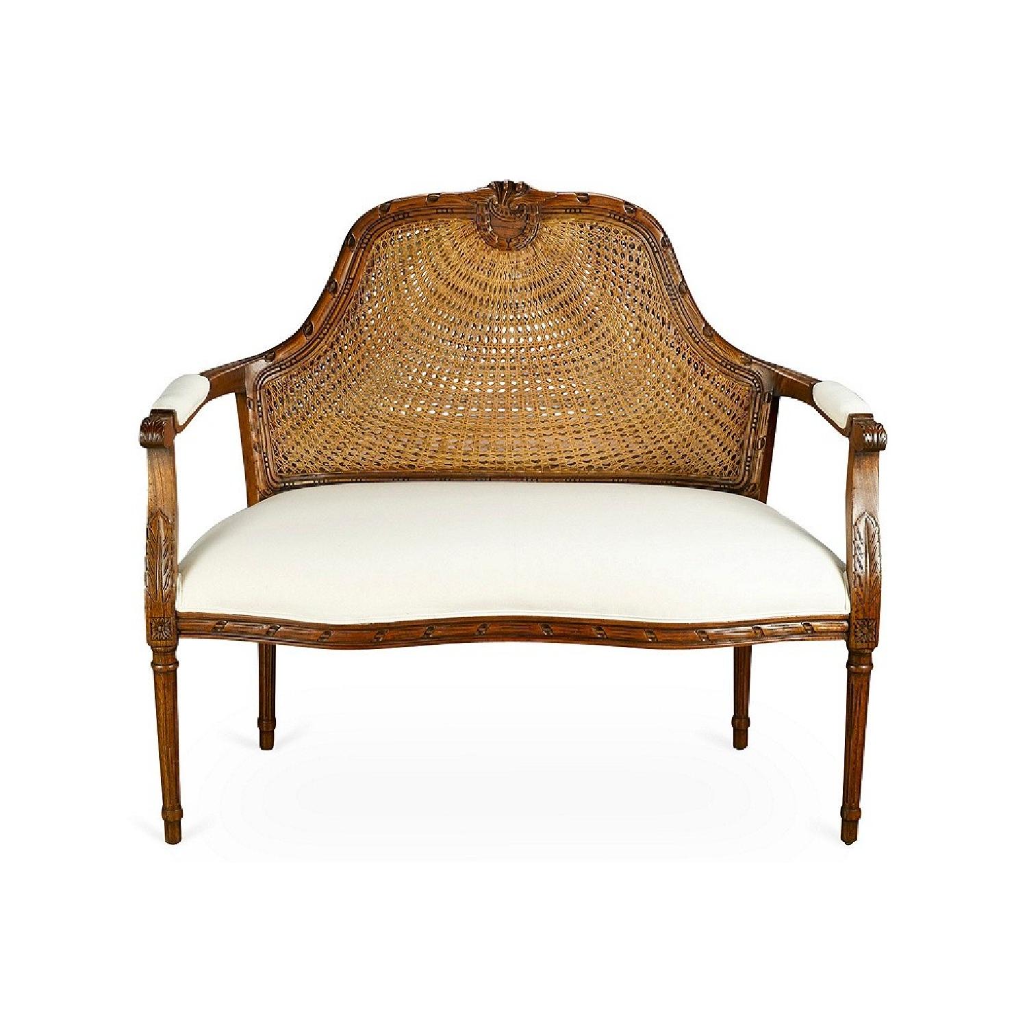 One Kings Lane Cane-Back Settee - image-1