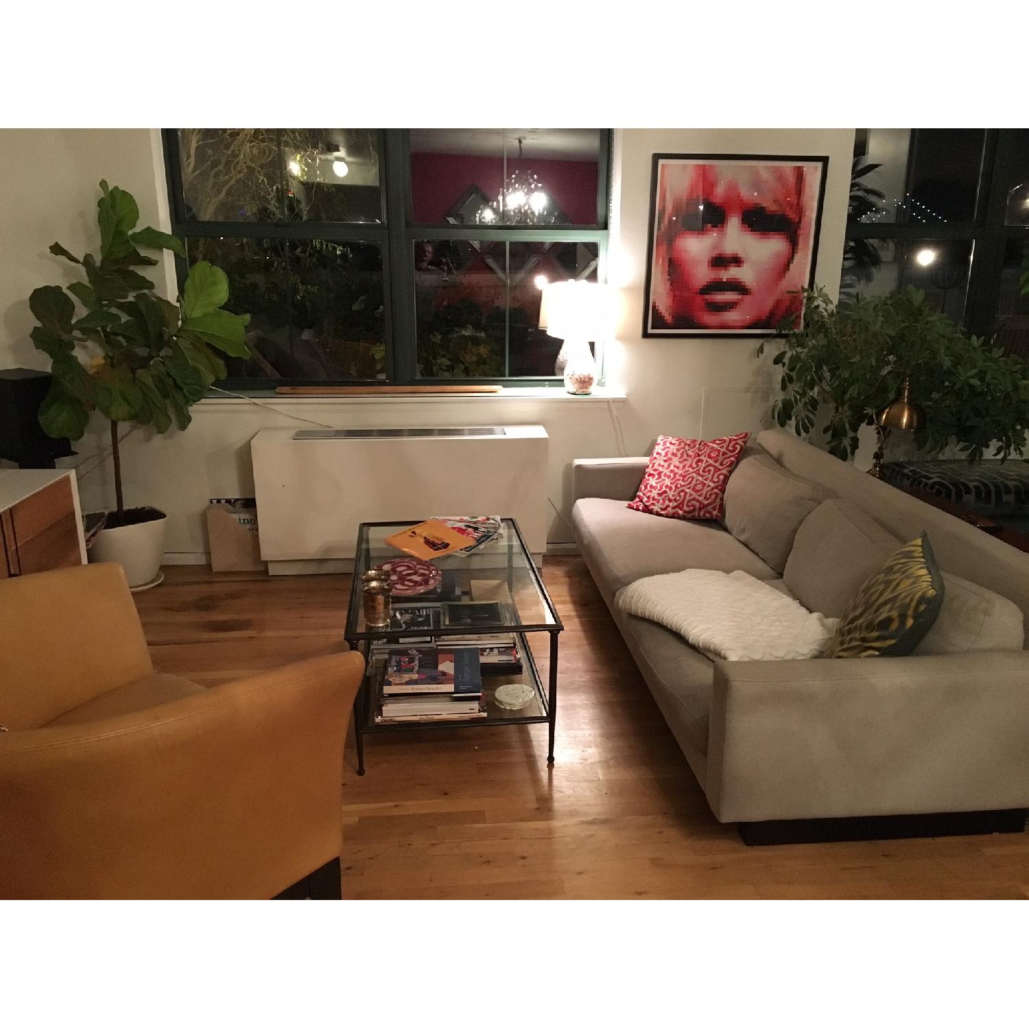 Crate & Barrel Pia Iron and Glass Two-Tiered Coffee Table - image-5