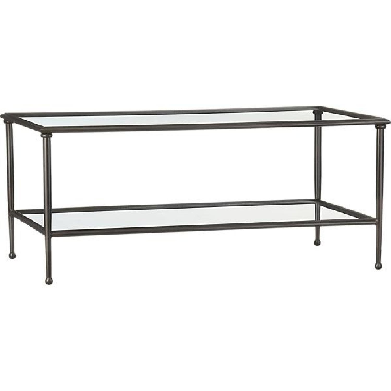 Crate & Barrel Pia Iron and Glass Two-Tiered Coffee Table - image-9