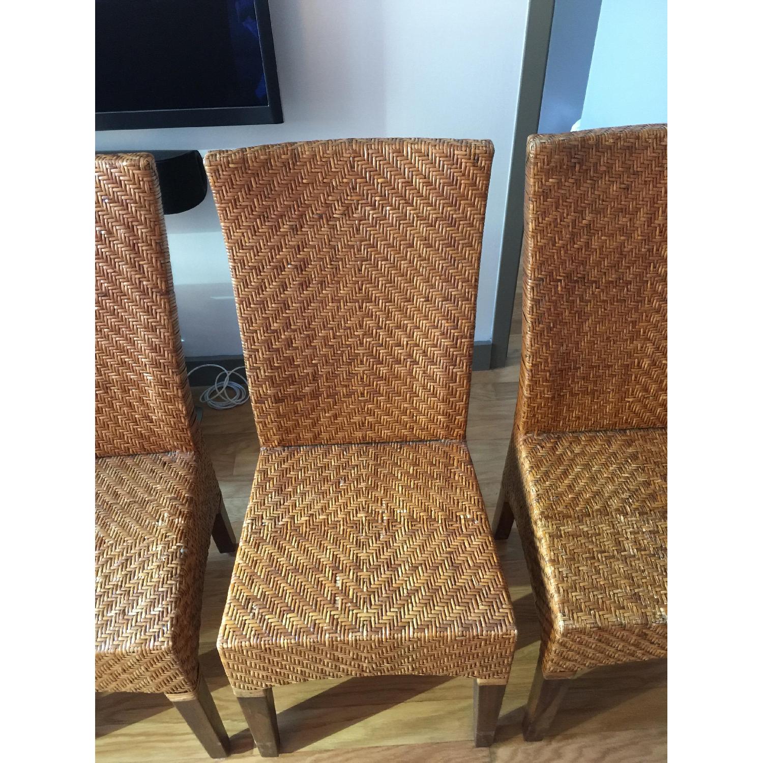 Solid Brown Wicker Chairs - Set of 4 - image-2