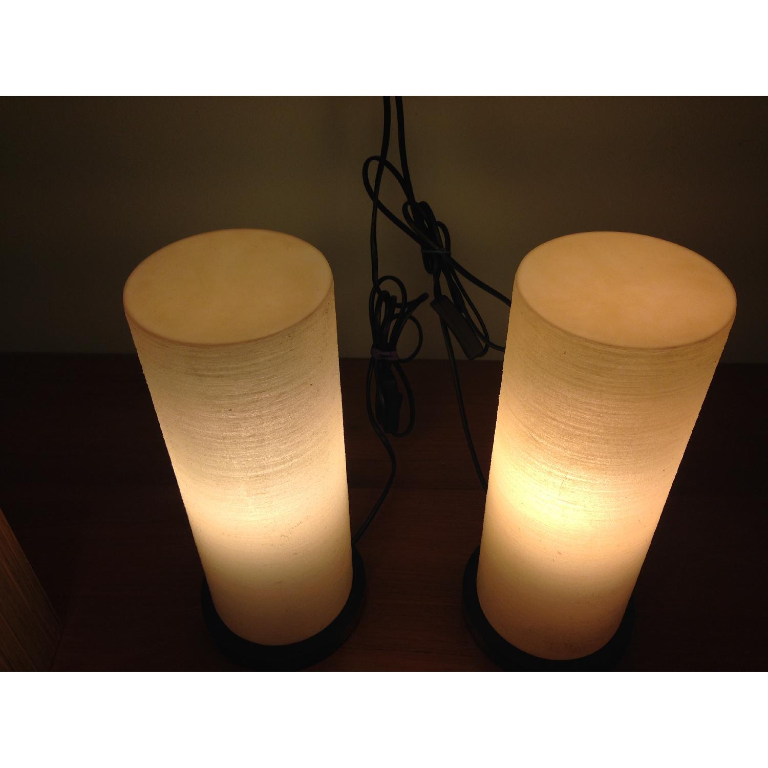 Balinese Handicrafts White Table Lamps - 2 Available - image-1