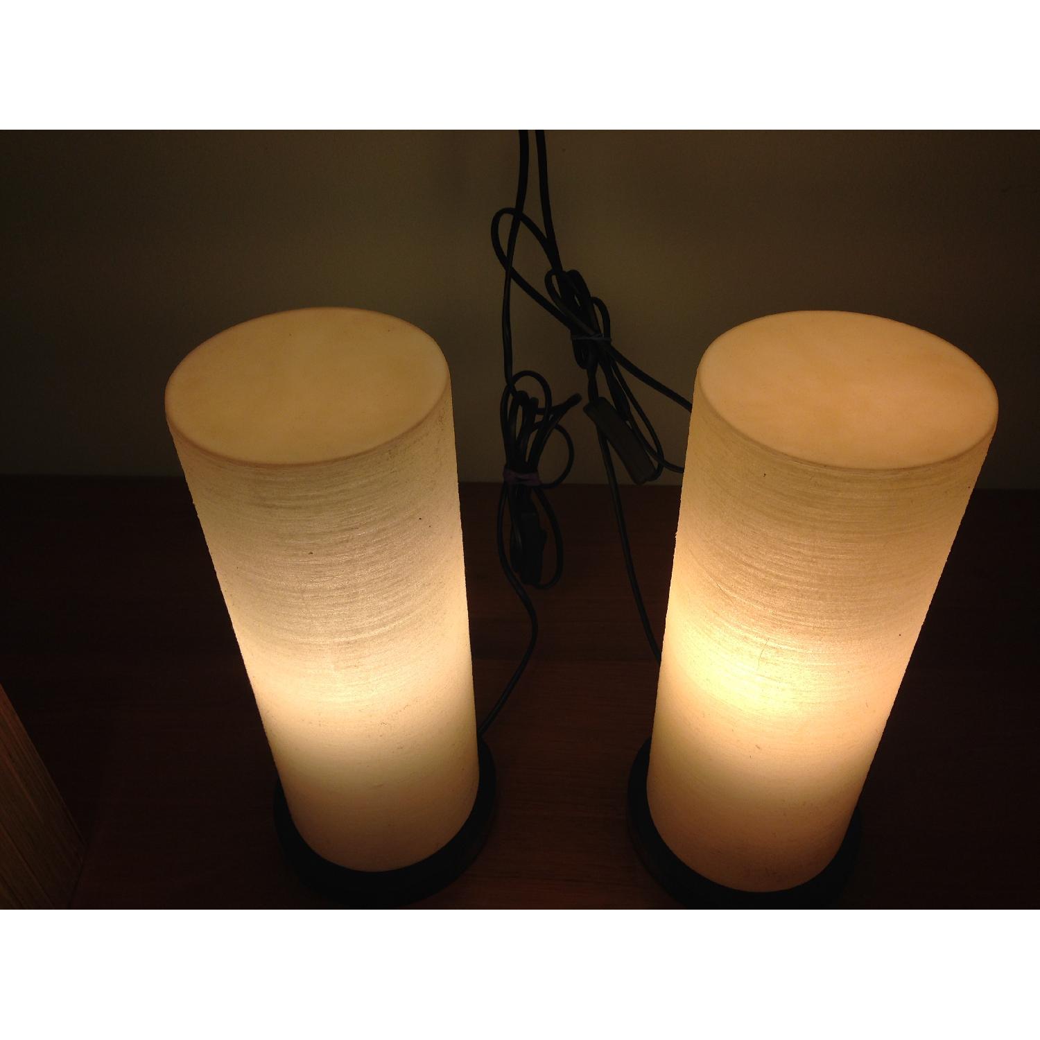 Balinese Handicrafts White Table Lamps - 2 Available - image-2