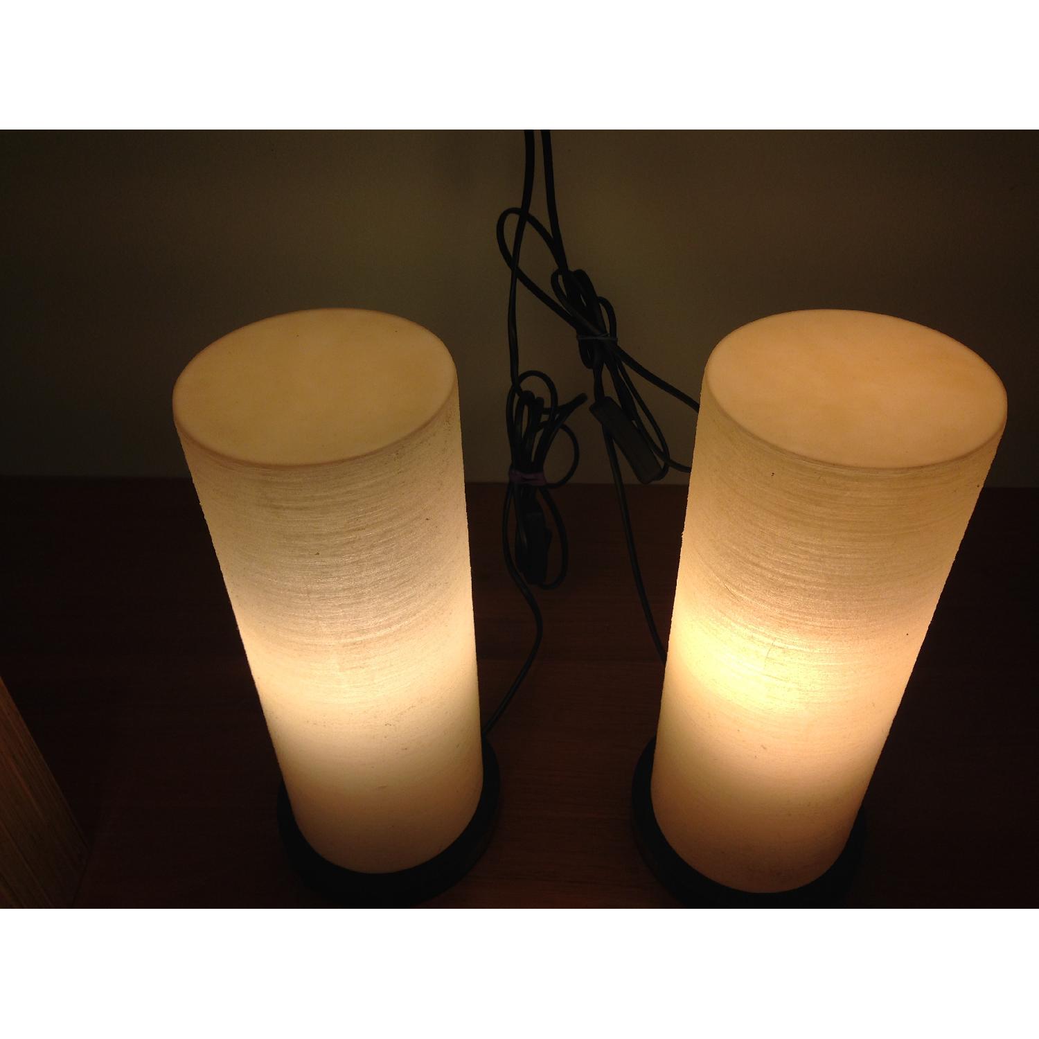 Balinese Handicrafts White Table Lamps - 2 Available - image-3