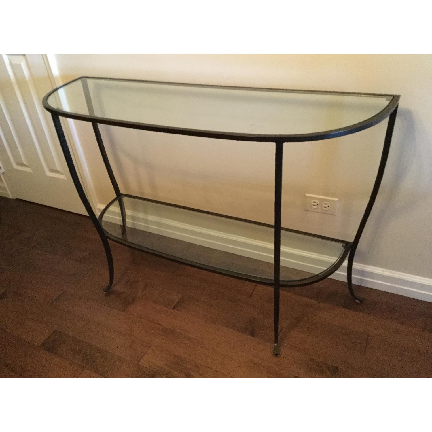 Pottery Barn Glass Console Table - image-1