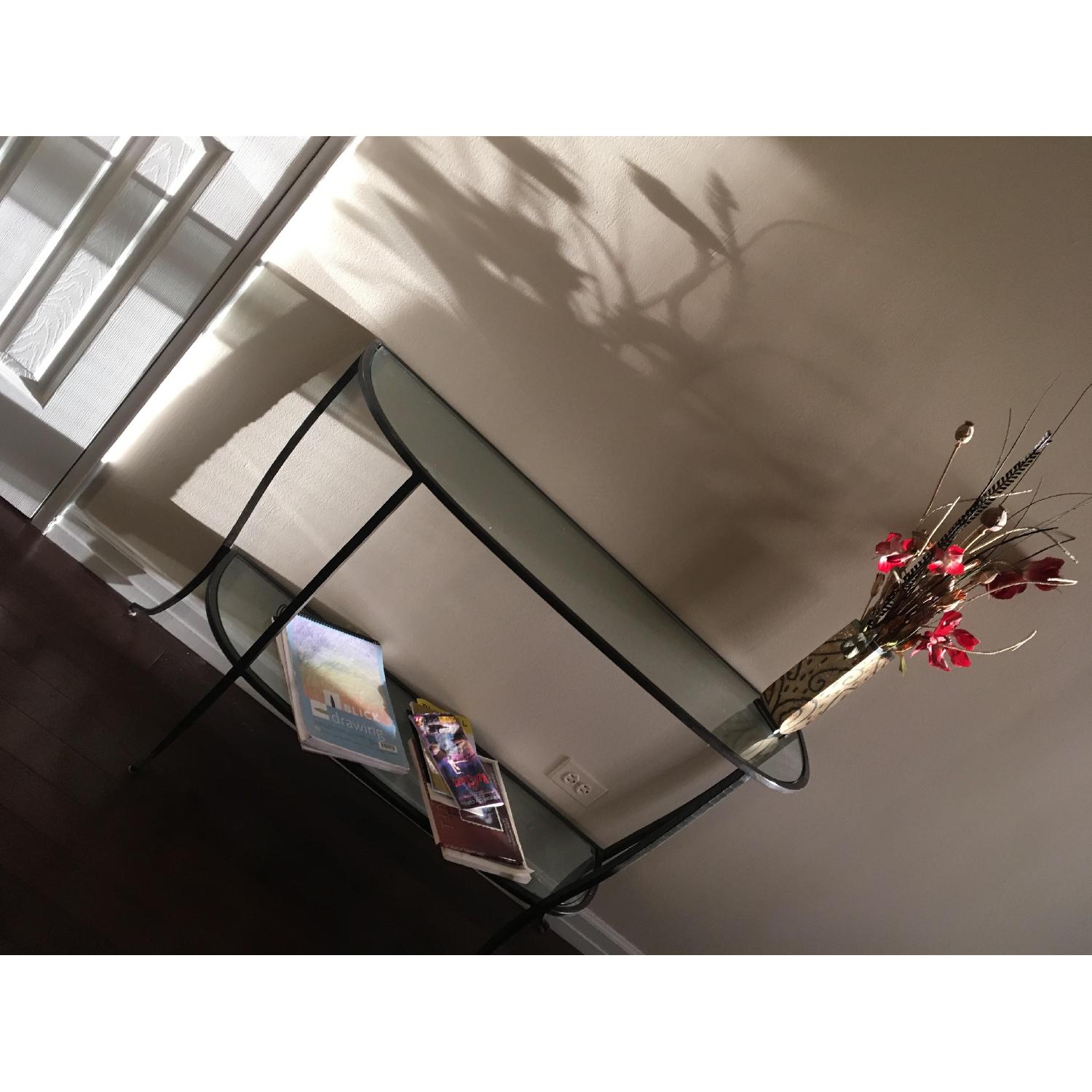 Pottery Barn Glass Console Table - image-2