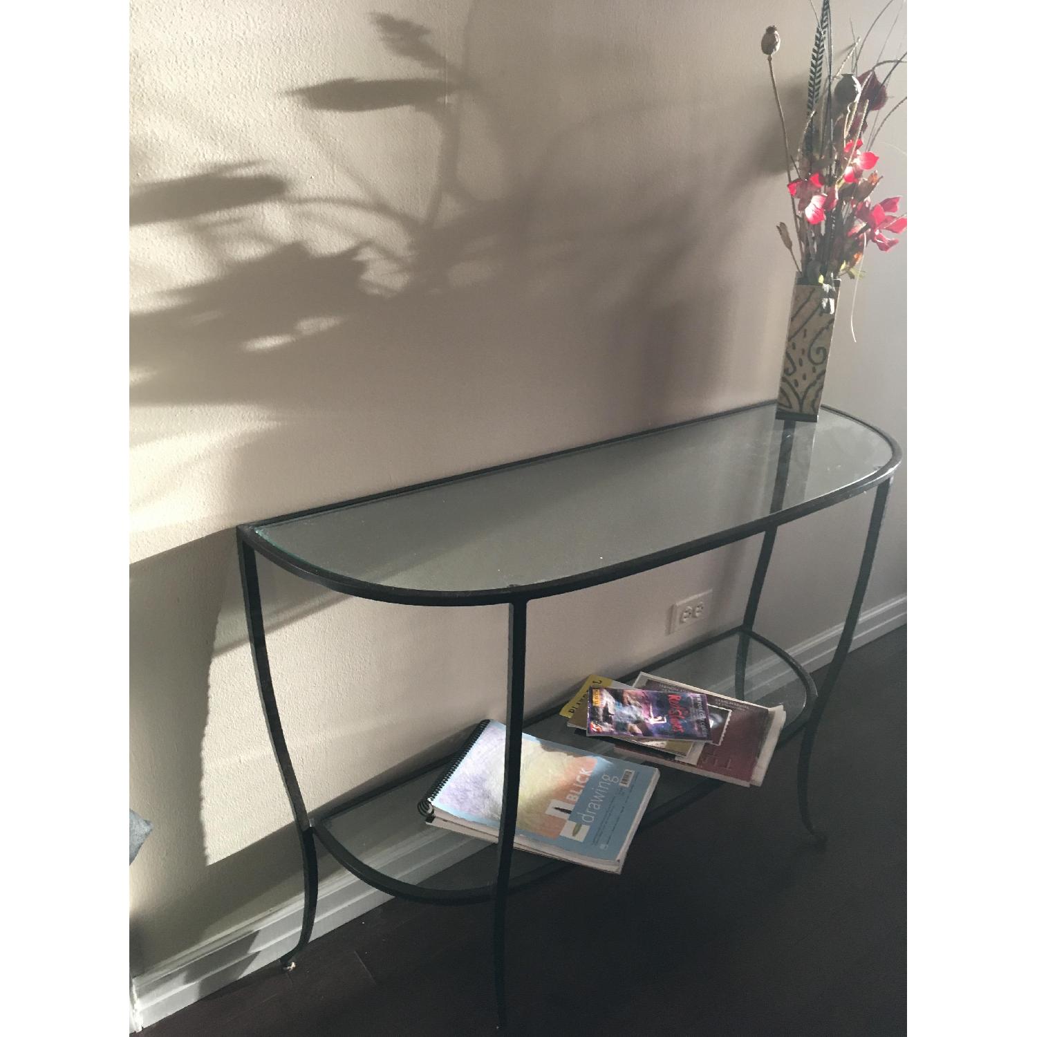 Pottery Barn Glass Console Table - image-3
