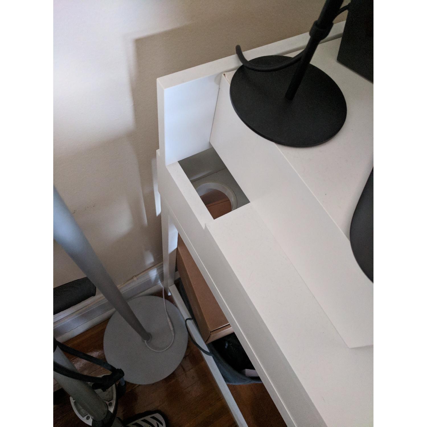 White Ikea Alex Desk w/ Add-On - image-2