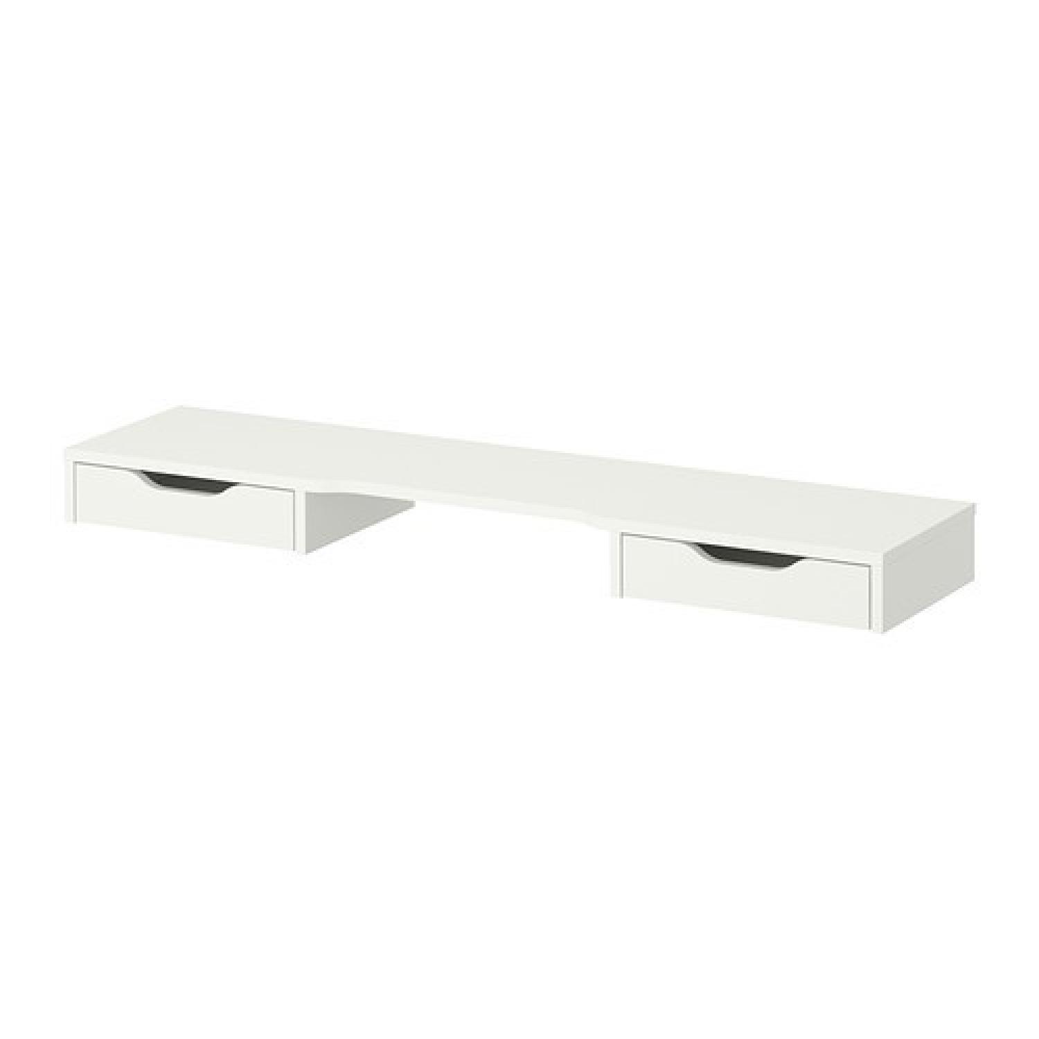 White Ikea Alex Desk w/ Add-On - image-3