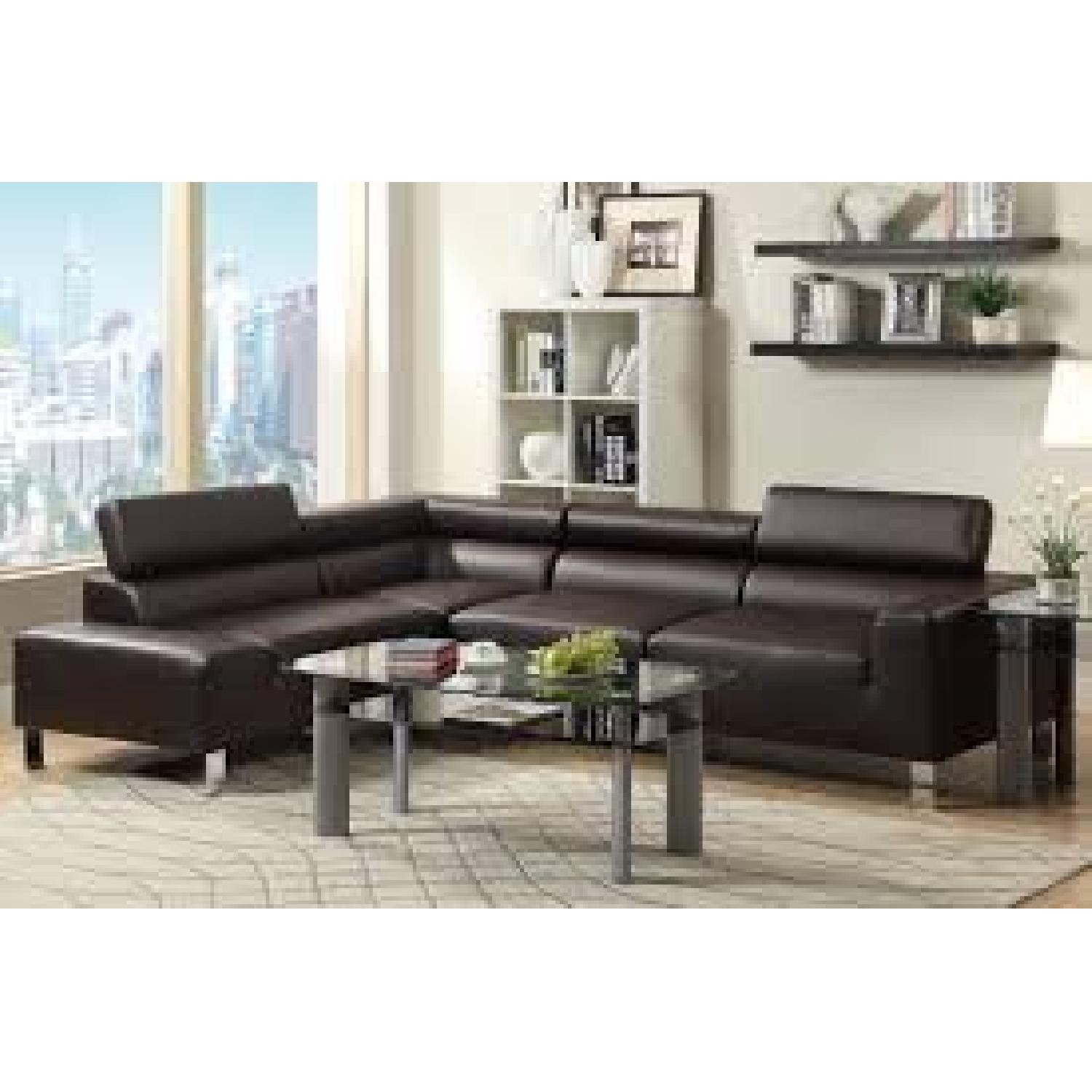 Modern LowProfile Sectional Sofa in Espresso AptDeco