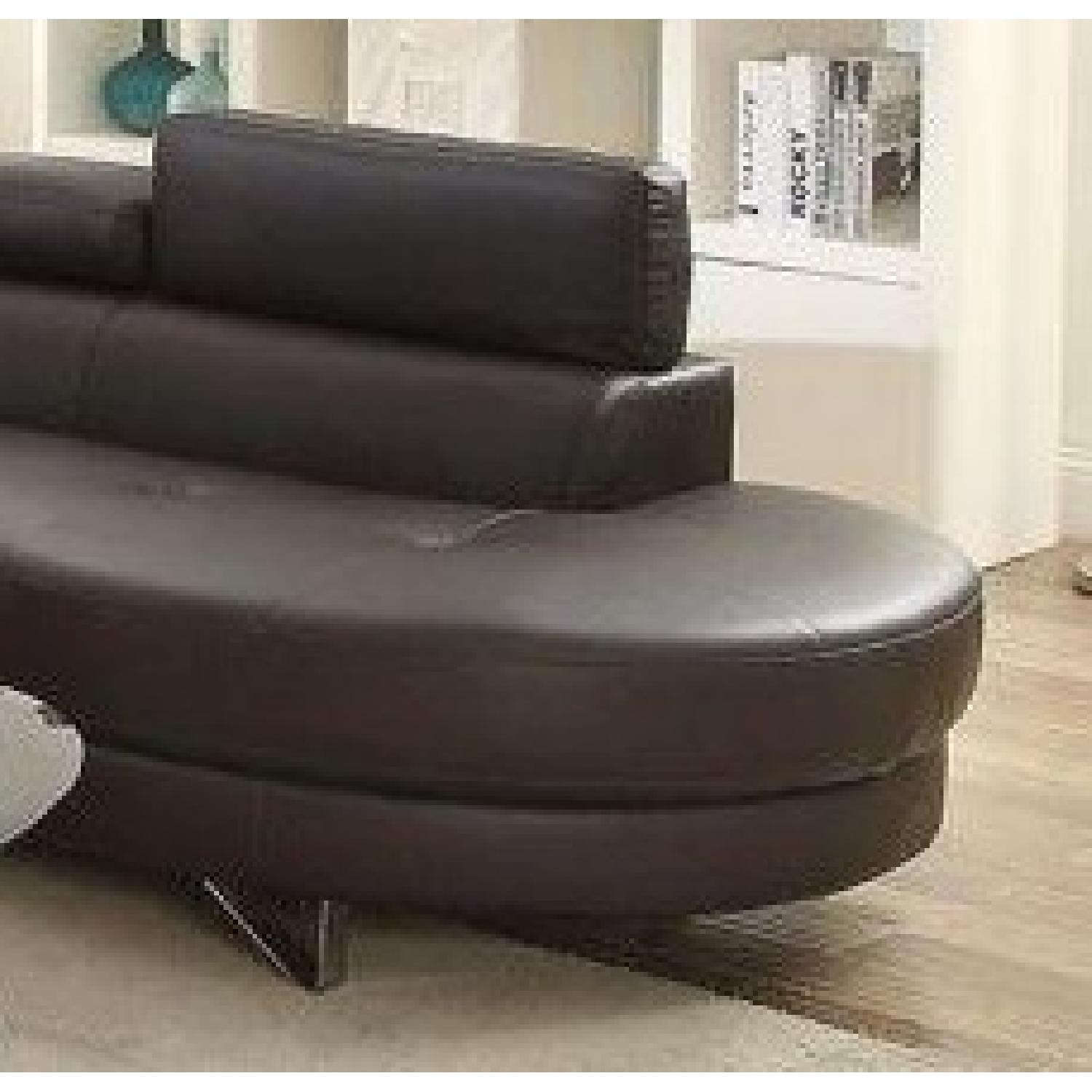 Modern Espresso Faux Leather 2 Piece Sectional Sofa - image-3