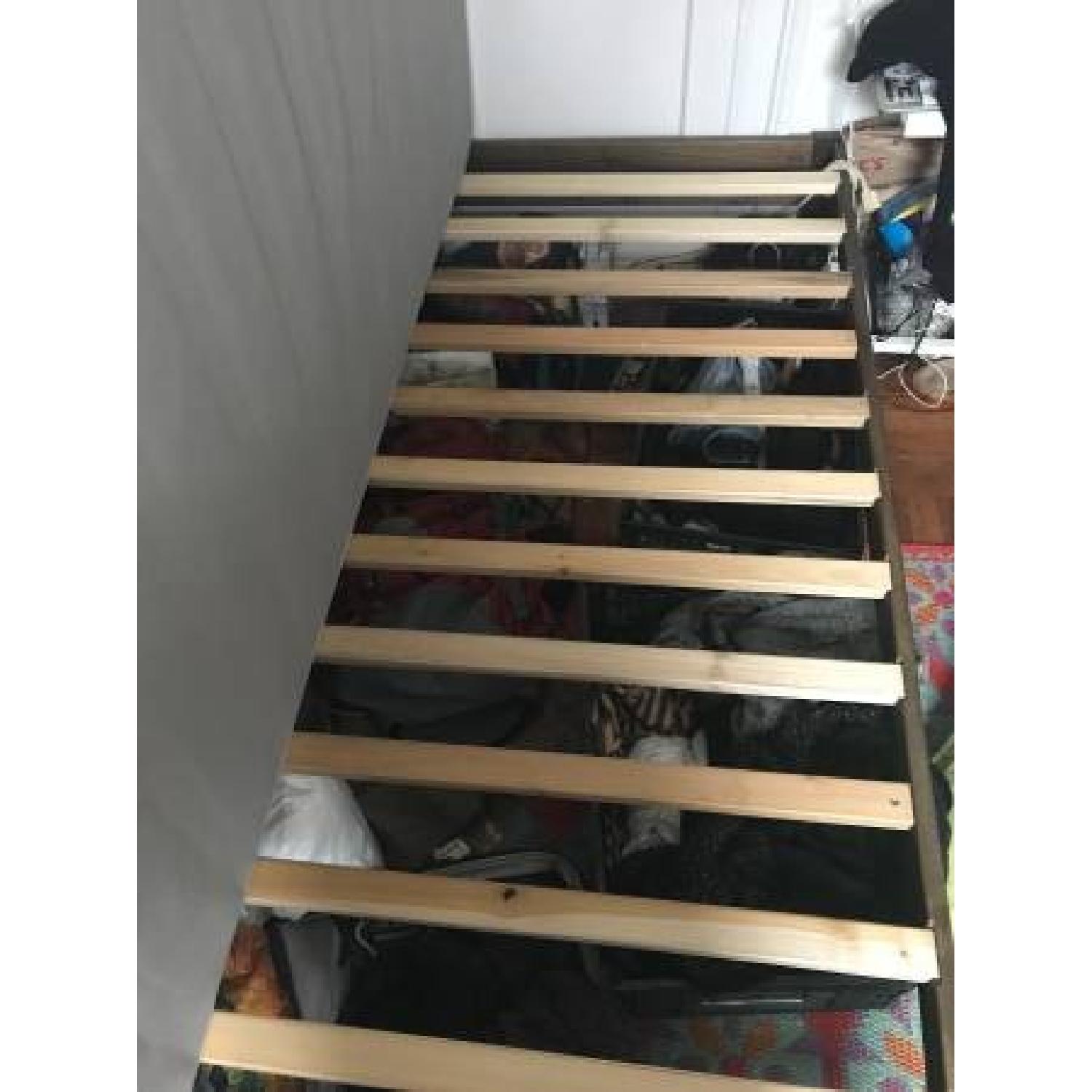 Twin Extra Long Wood Bed Frame in Rustic Walnut AptDeco