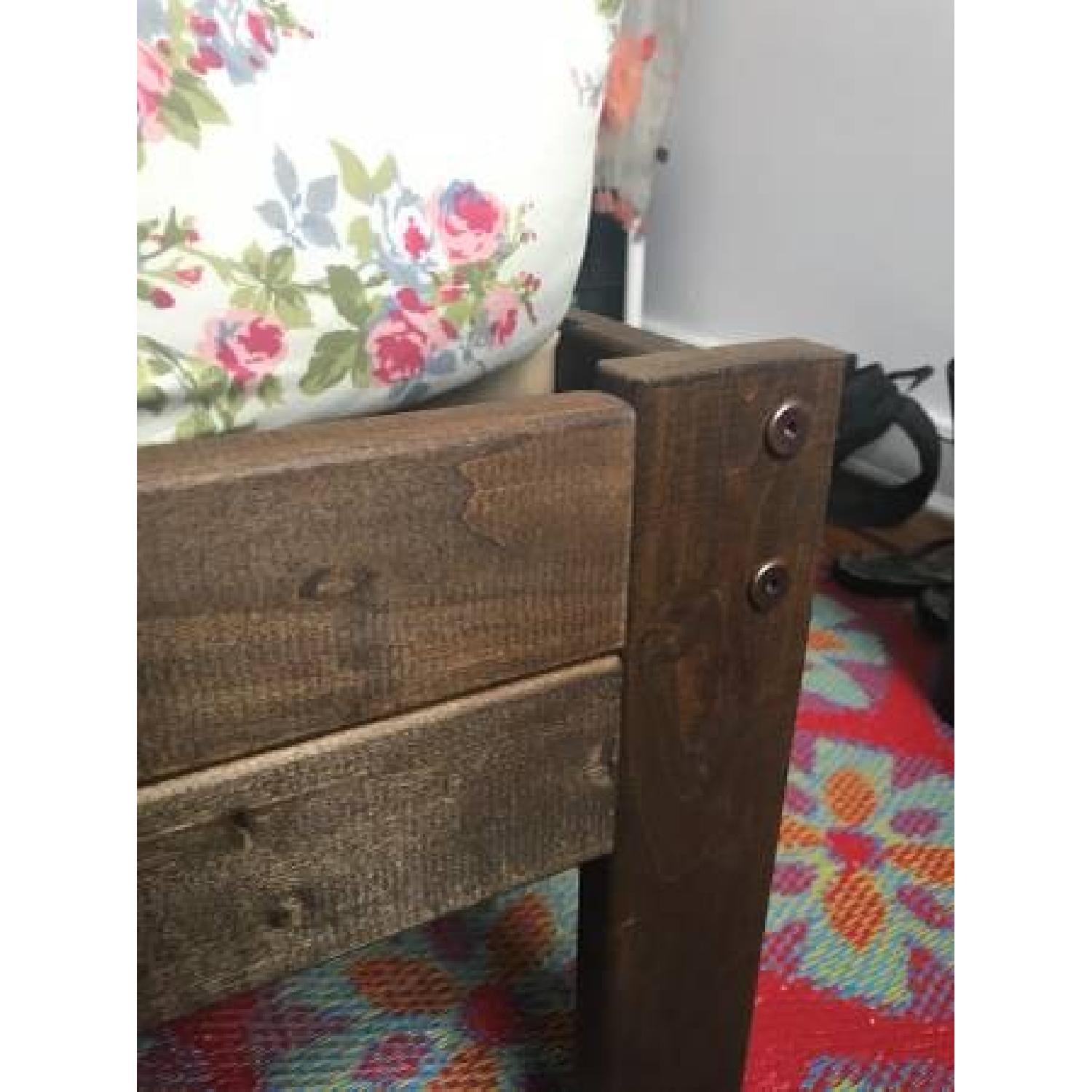 Twin Extra Long Wood Bed Frame in Rustic Walnut AptDeco