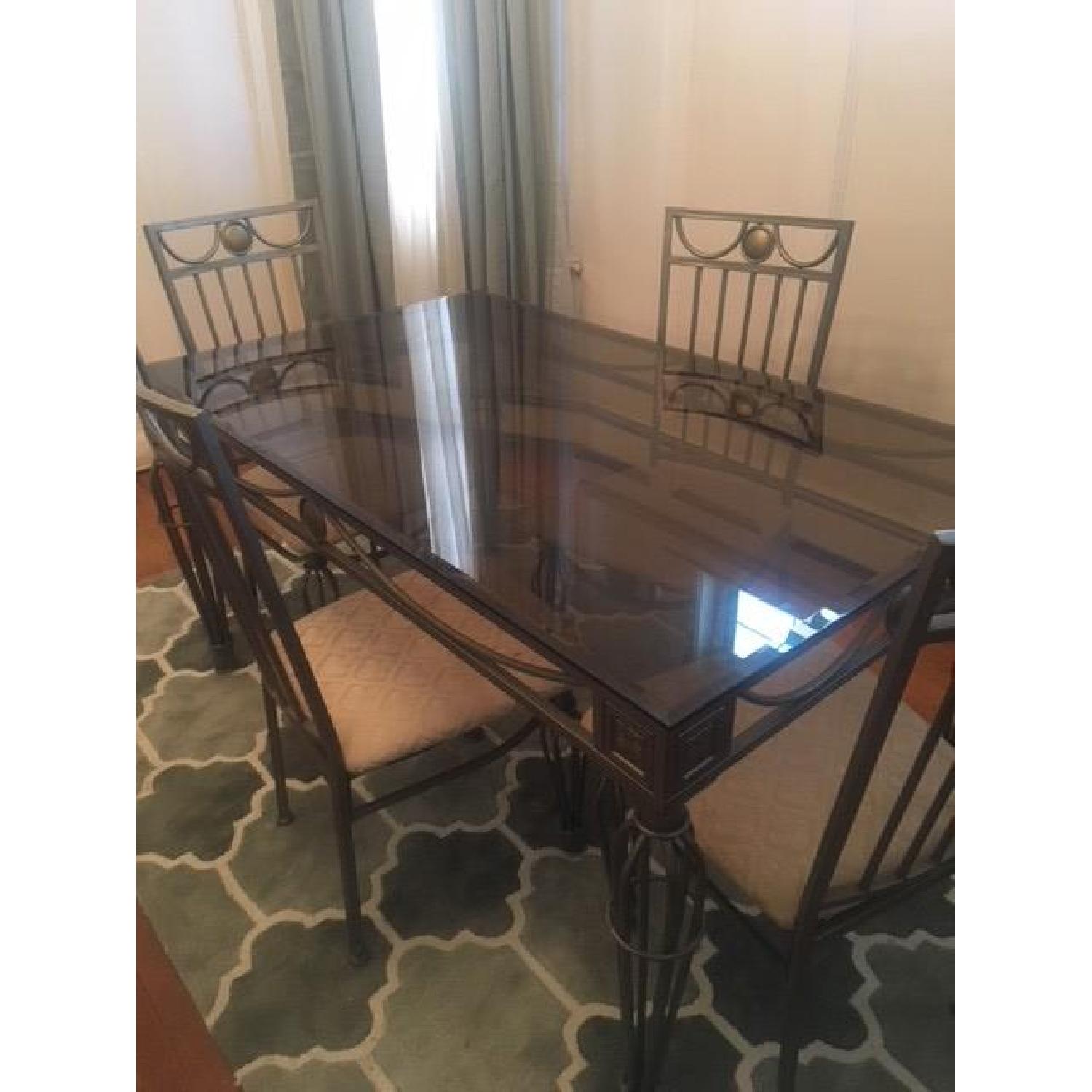 Glass Top Rustic Dining Table AptDeco