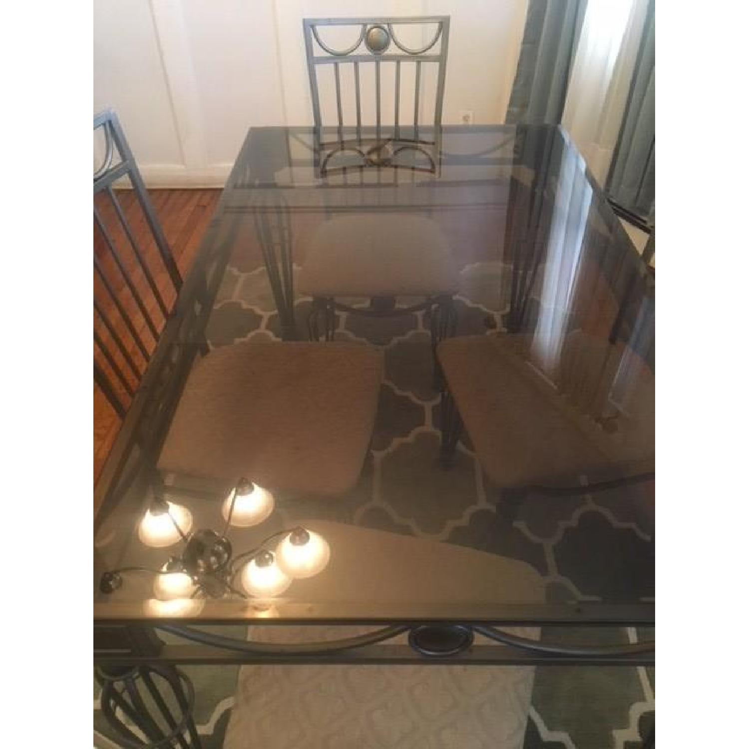 Glass Top Rustic Dining Table - image-1