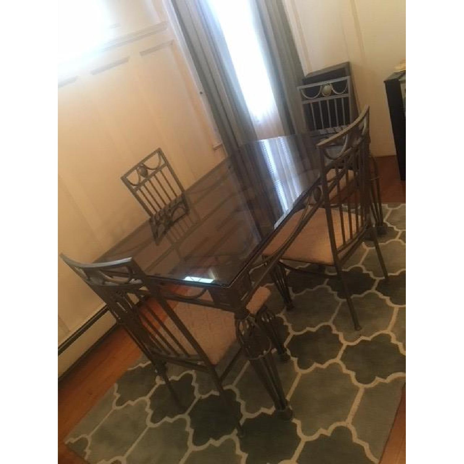 Glass Top Rustic Dining Table - image-2