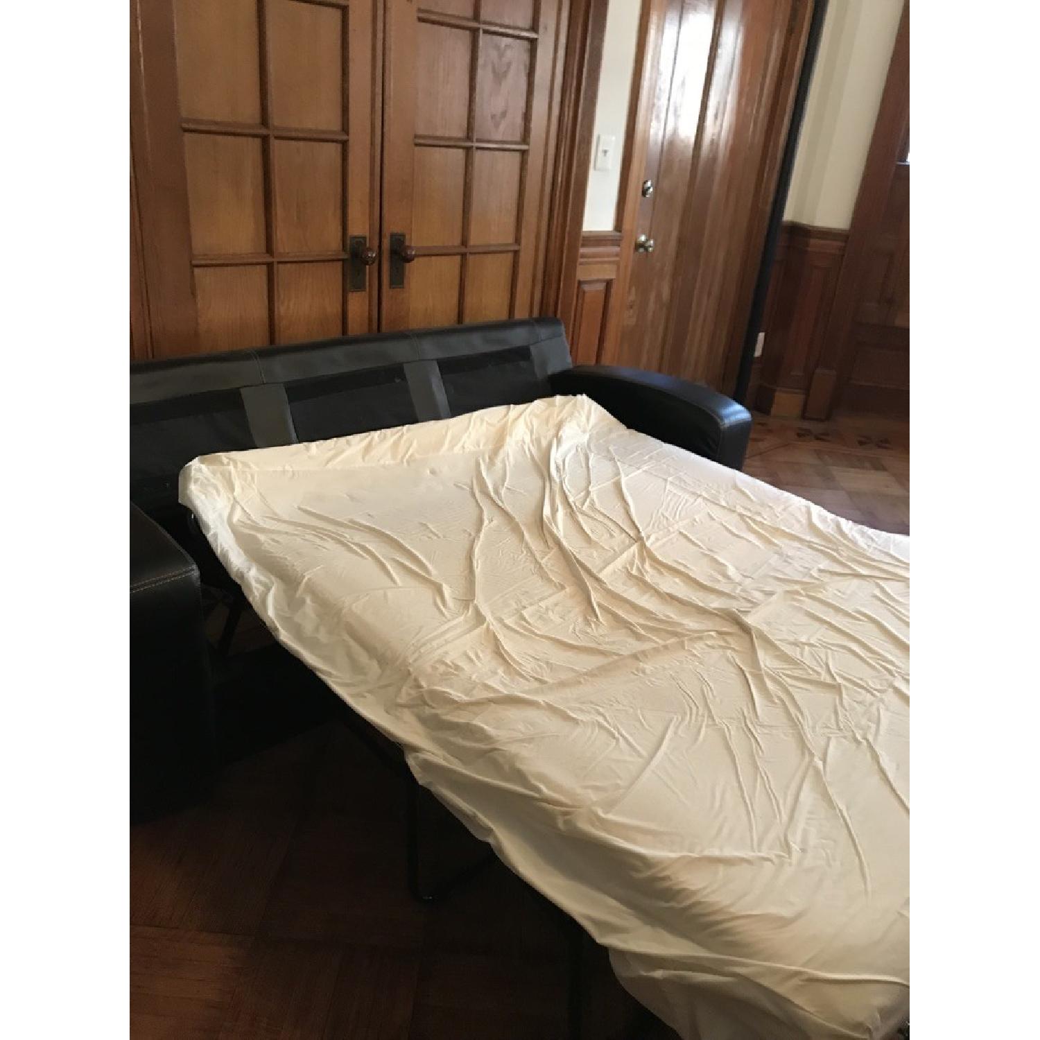 Bob's Black Faux Leather Sleeper Sofa - image-3