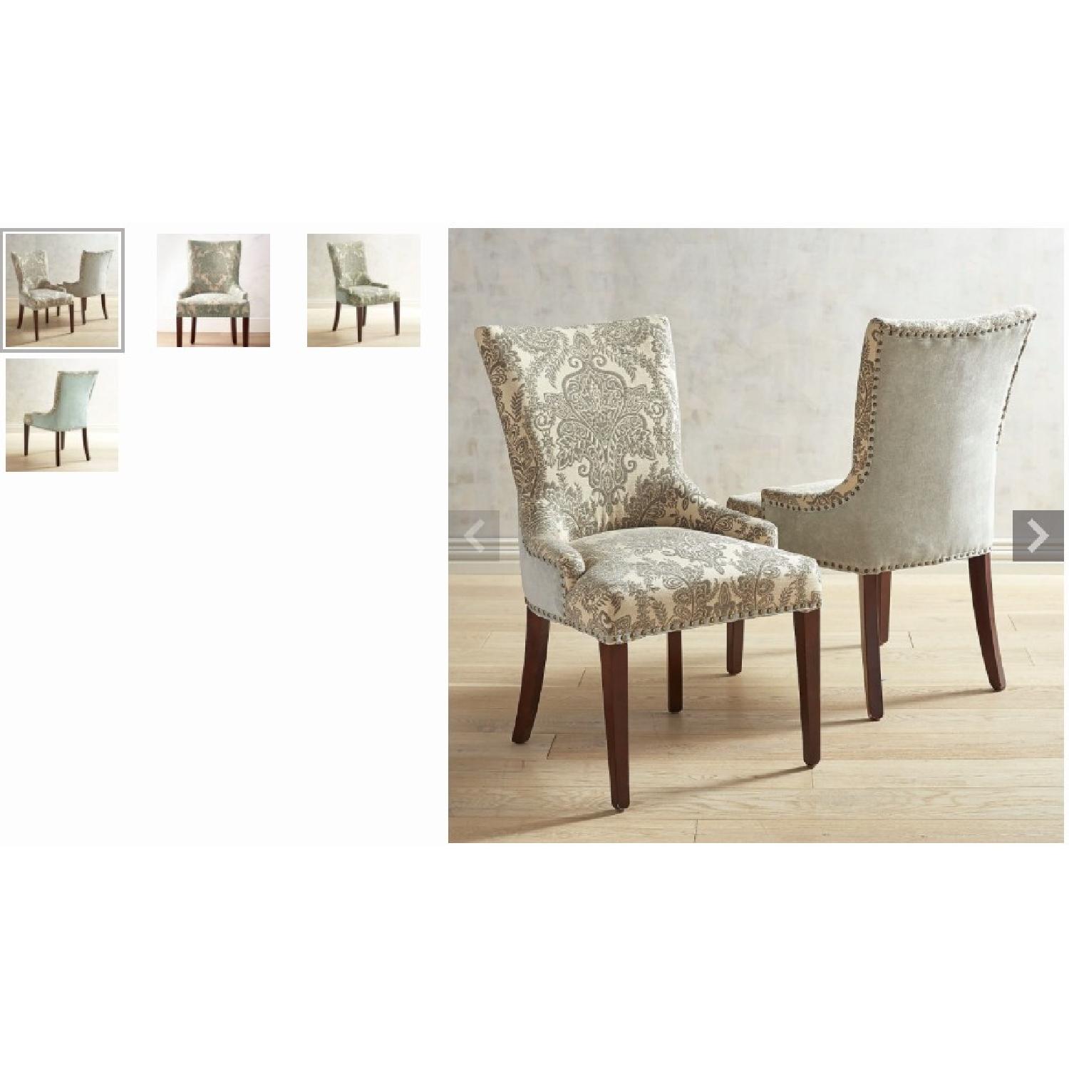 Pier 1 Carmilla Blue Damask Dining Chair AptDeco