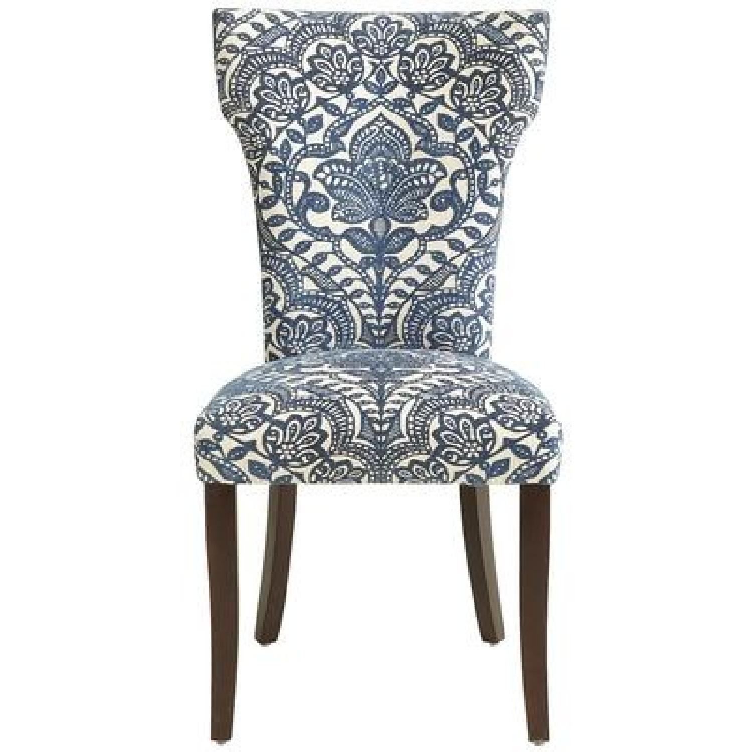 Pier 1 Carmilla Blue Damask Dining Chair AptDeco