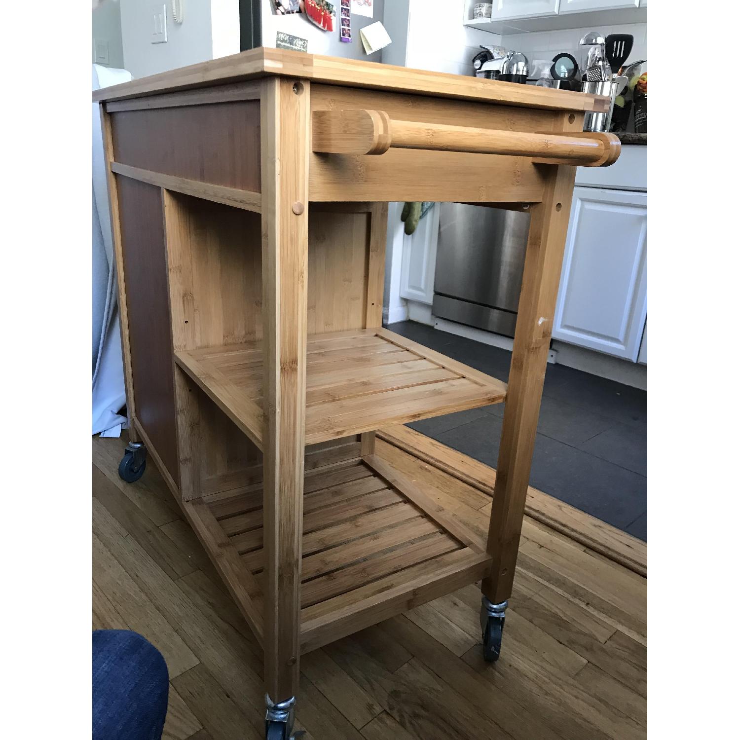 Bed Bath & Beyond Linon Home Bamboo Rolling Kitchen Island - image-2