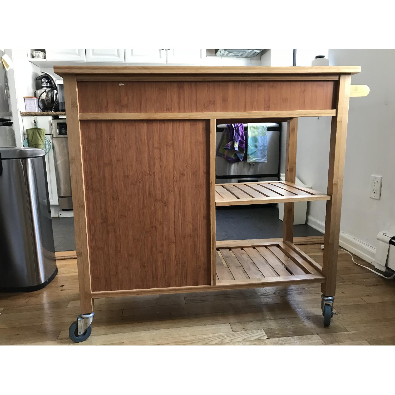 Bed Bath & Beyond Linon Home Bamboo Rolling Kitchen Island - image-3