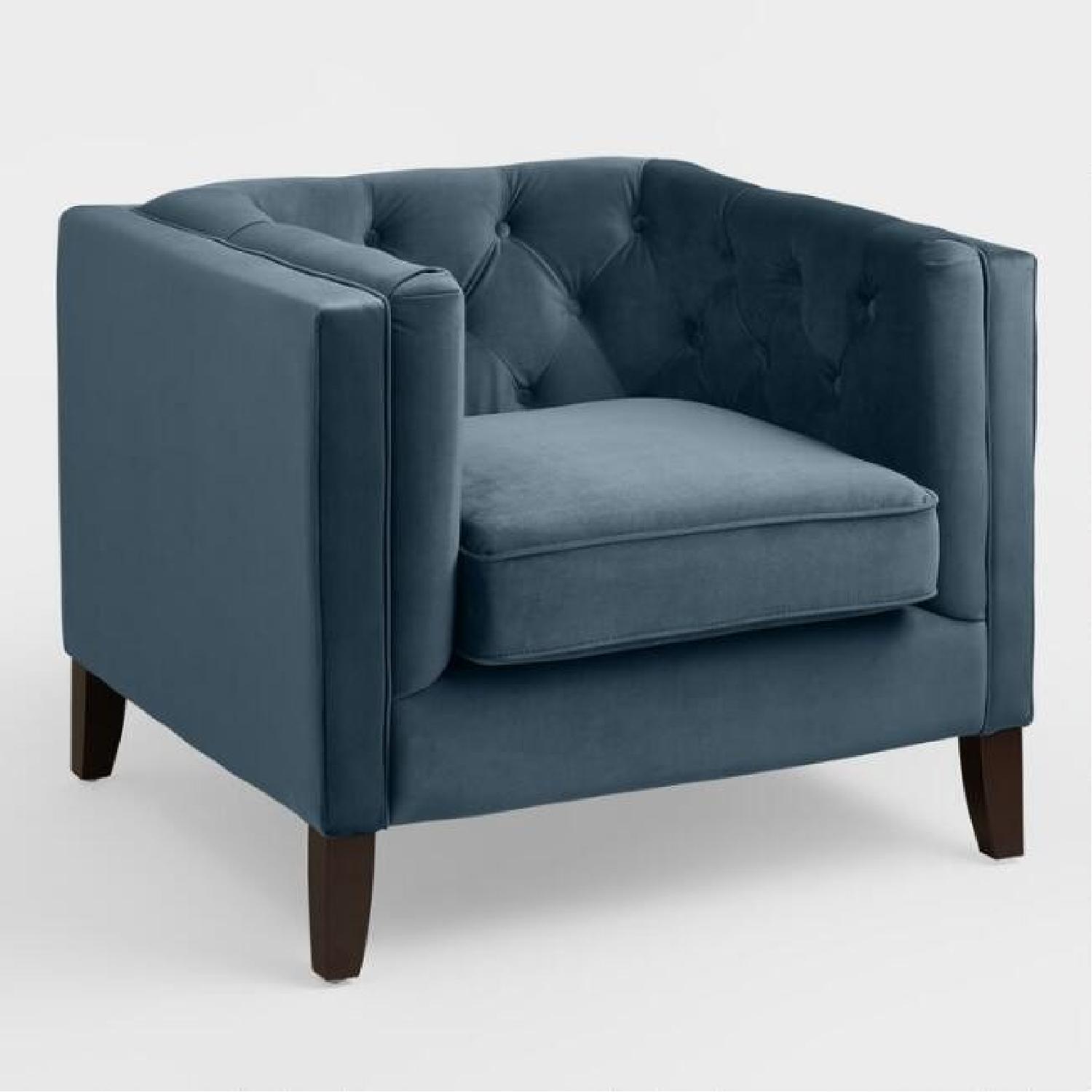 World Market Midnight Blue Kendall Velvet Chair - AptDeco
