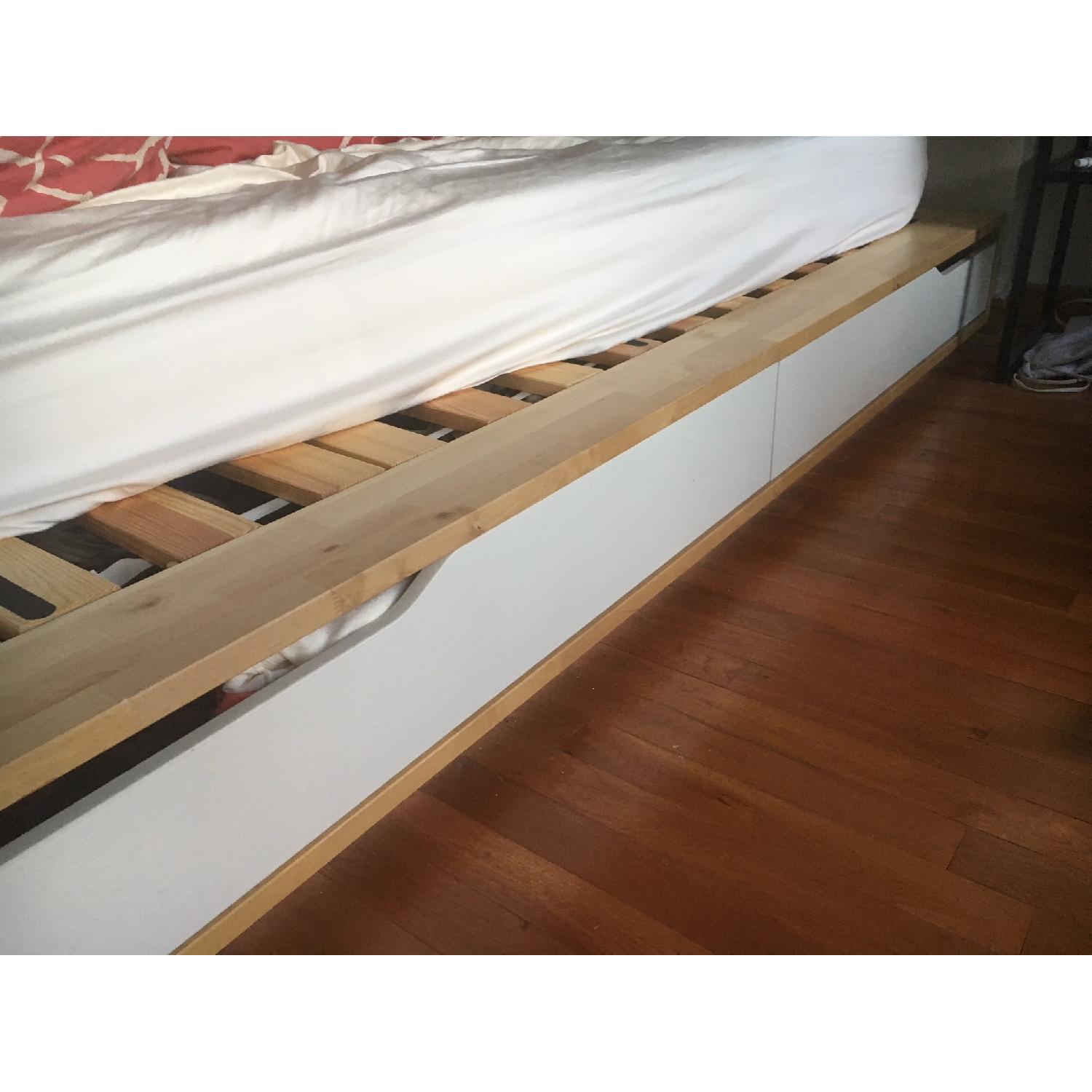Ikea Mandal Wood Platform Bed w/ Storage AptDeco