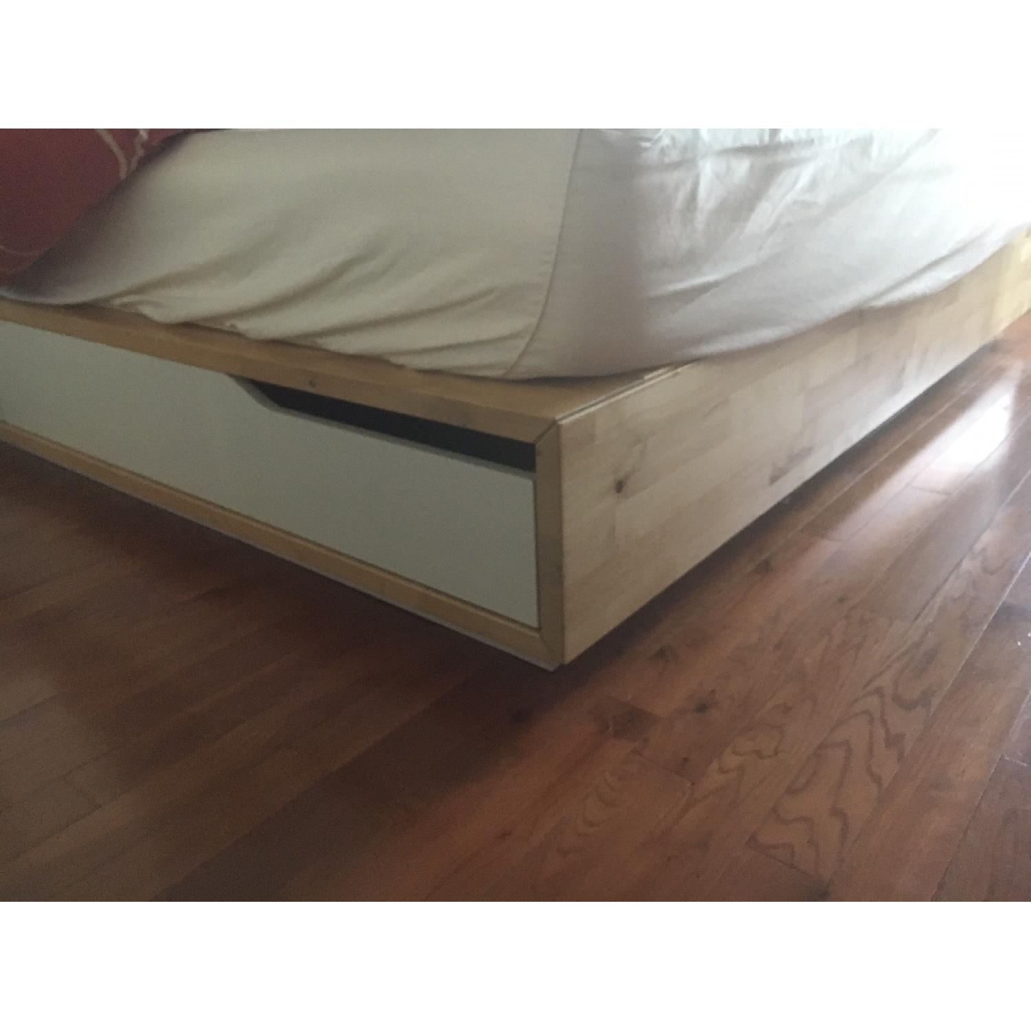 Ikea Mandal Wood Platform Bed w/ Storage AptDeco