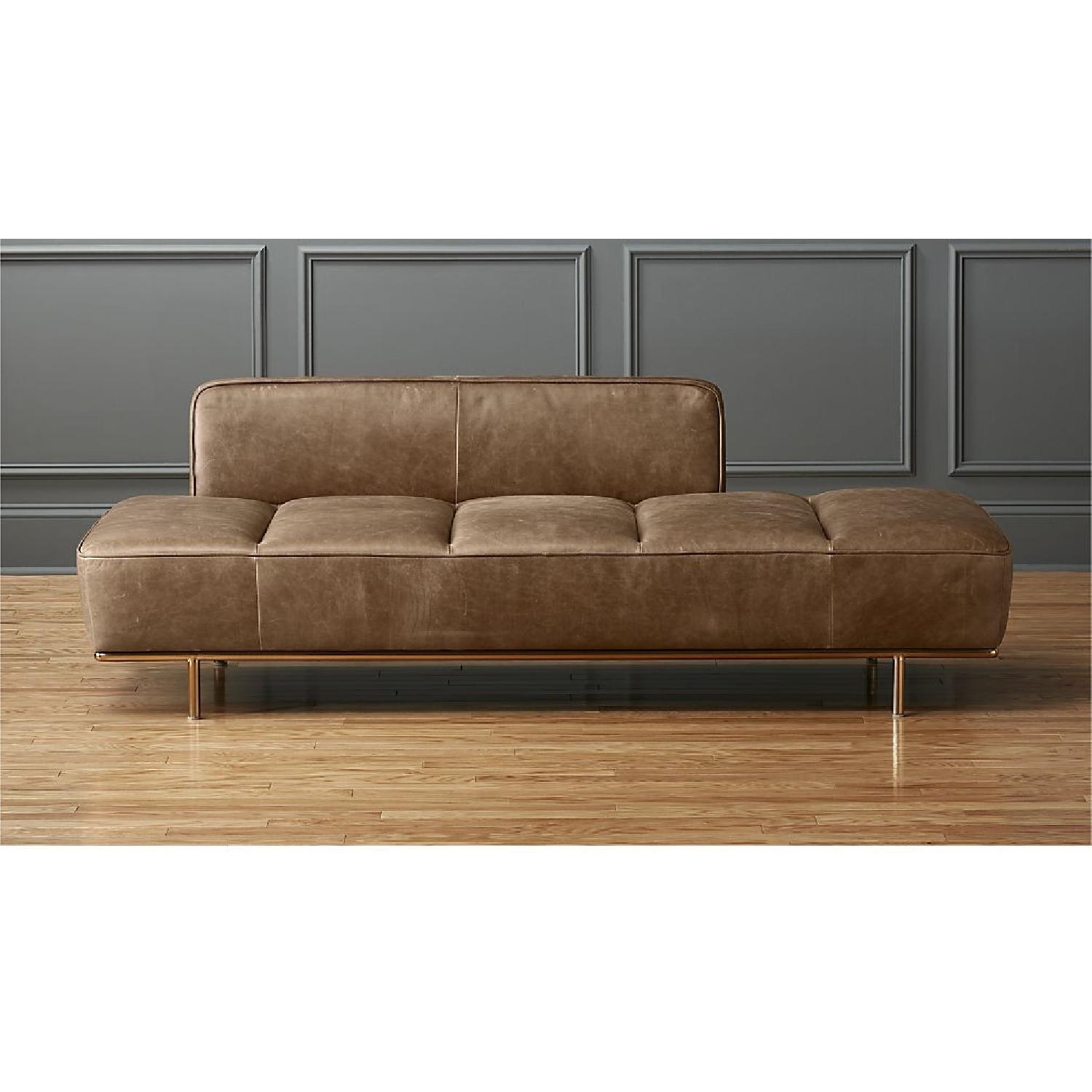 CB2 Saddle Leather Daybed/Chaise - image-1