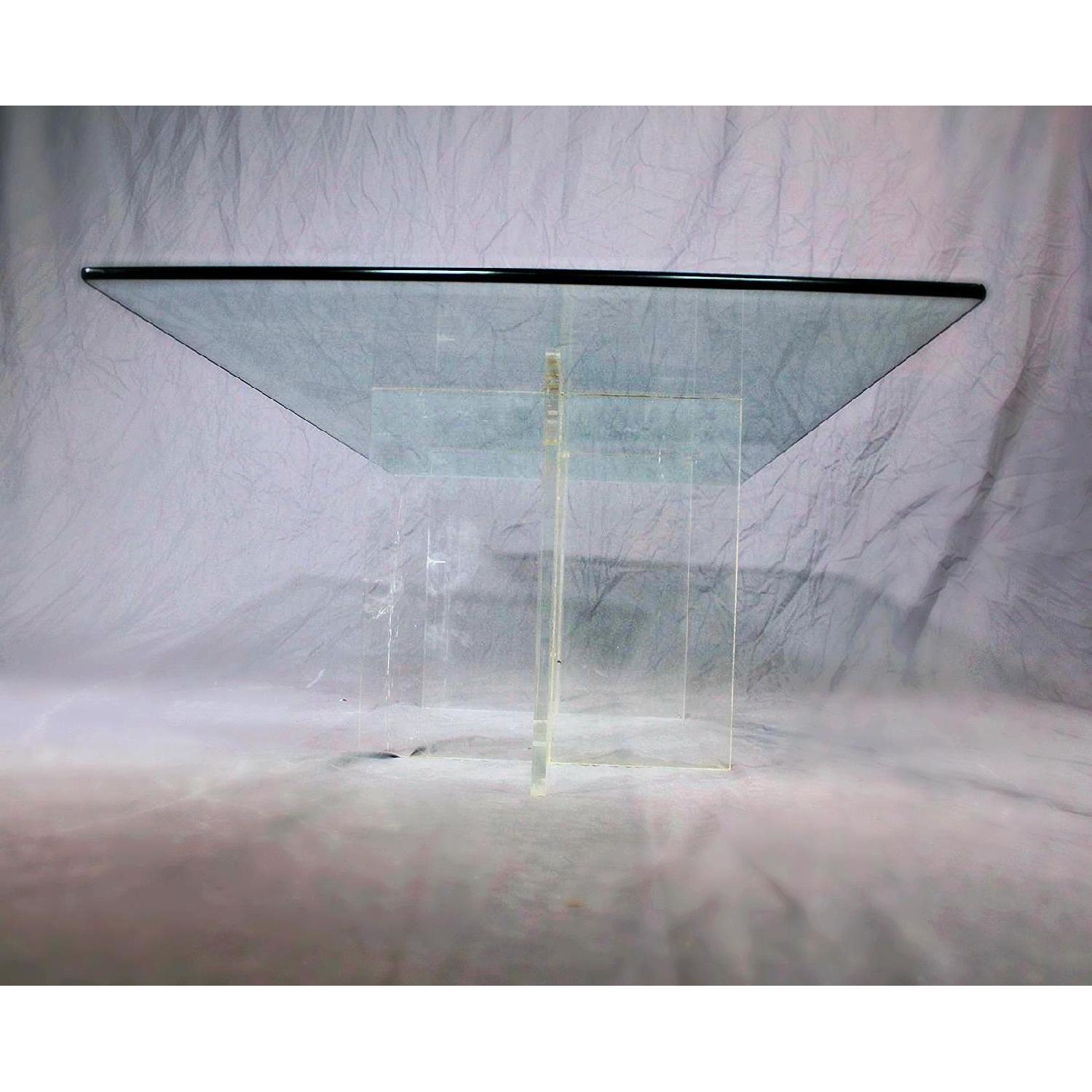Mid Century Modern Lucite Glass Top Coffee Table - image-5