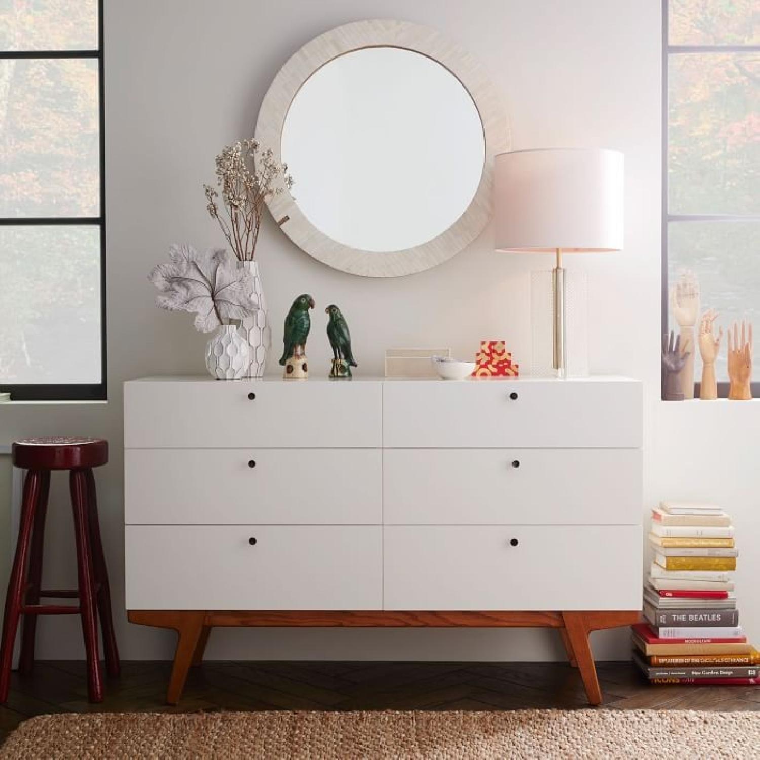West Elm Modern 6 Drawer Dresser in White AptDeco