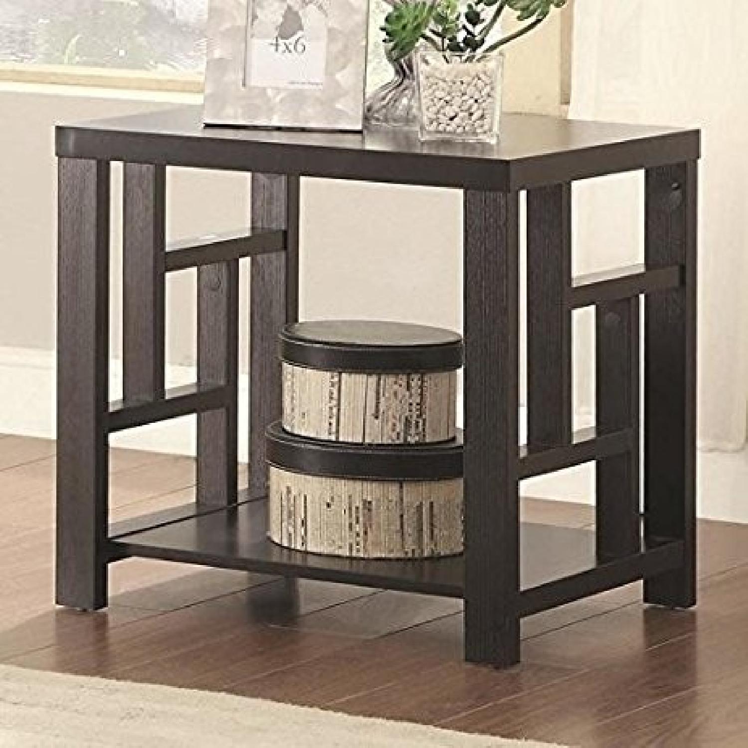Coaster 1 Shelf Window Pane End Table in Cappuccino - image-1