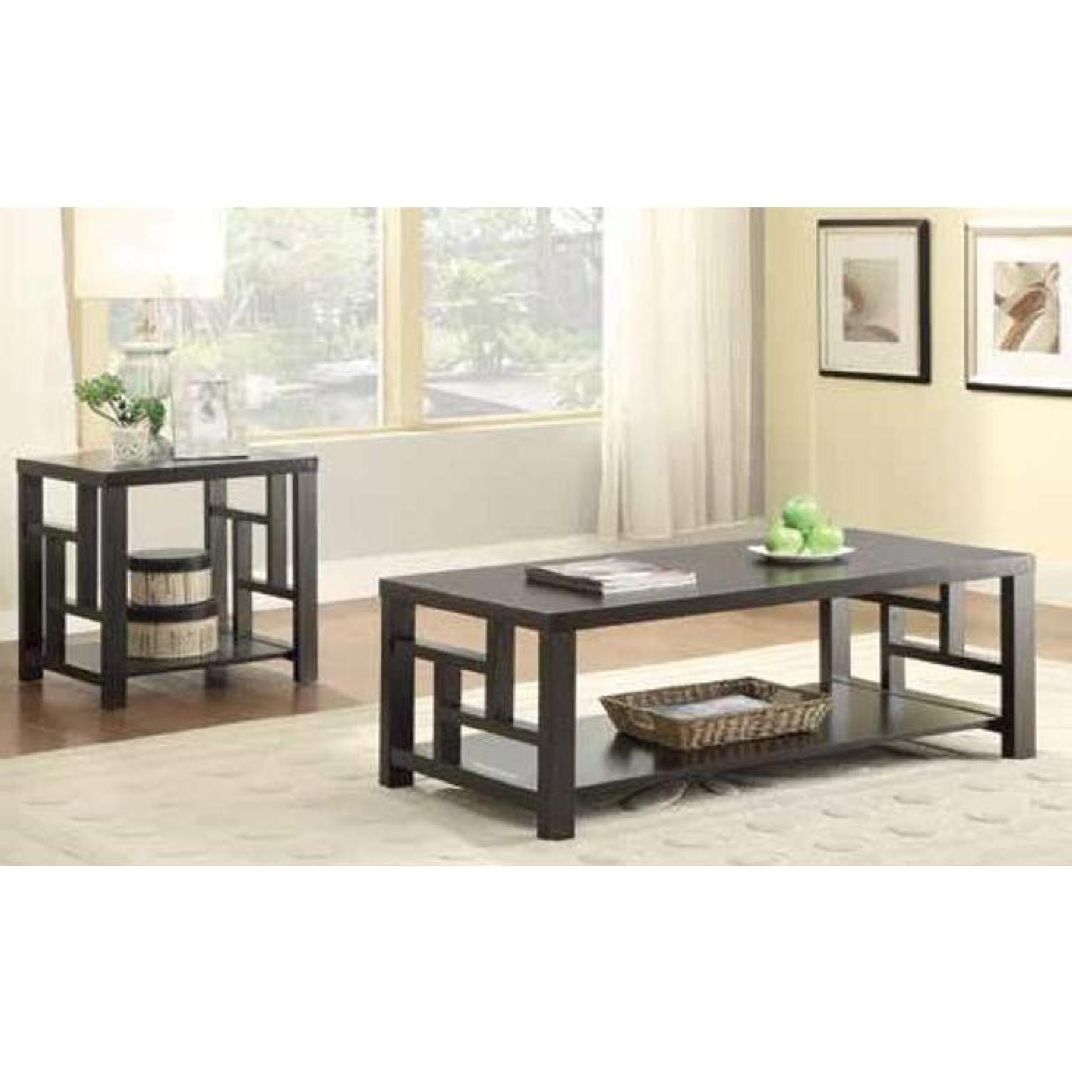 Coaster 1 Shelf Window Pane End Table in Cappuccino - image-2