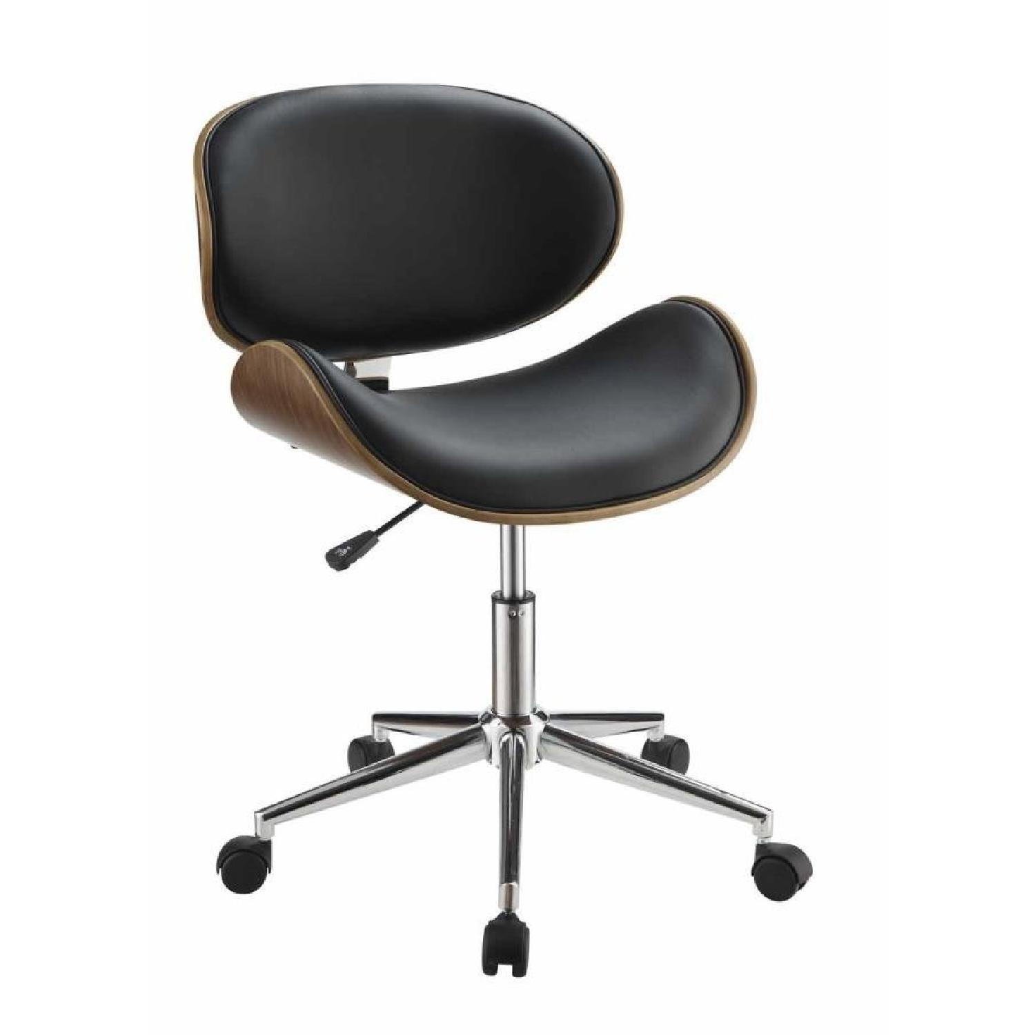 Contemporary Black Faux Leather Office Chair - image-1
