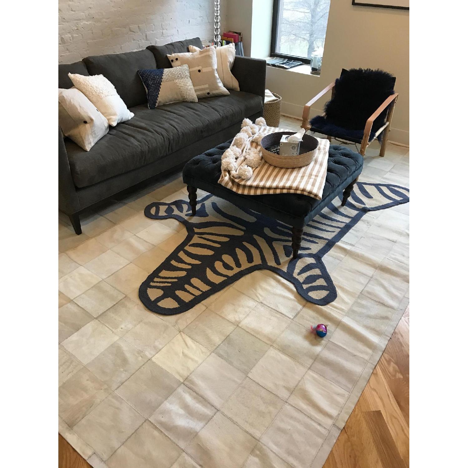 Restoration Hardware South American Cowhide Tile Ivory Rug - image-1