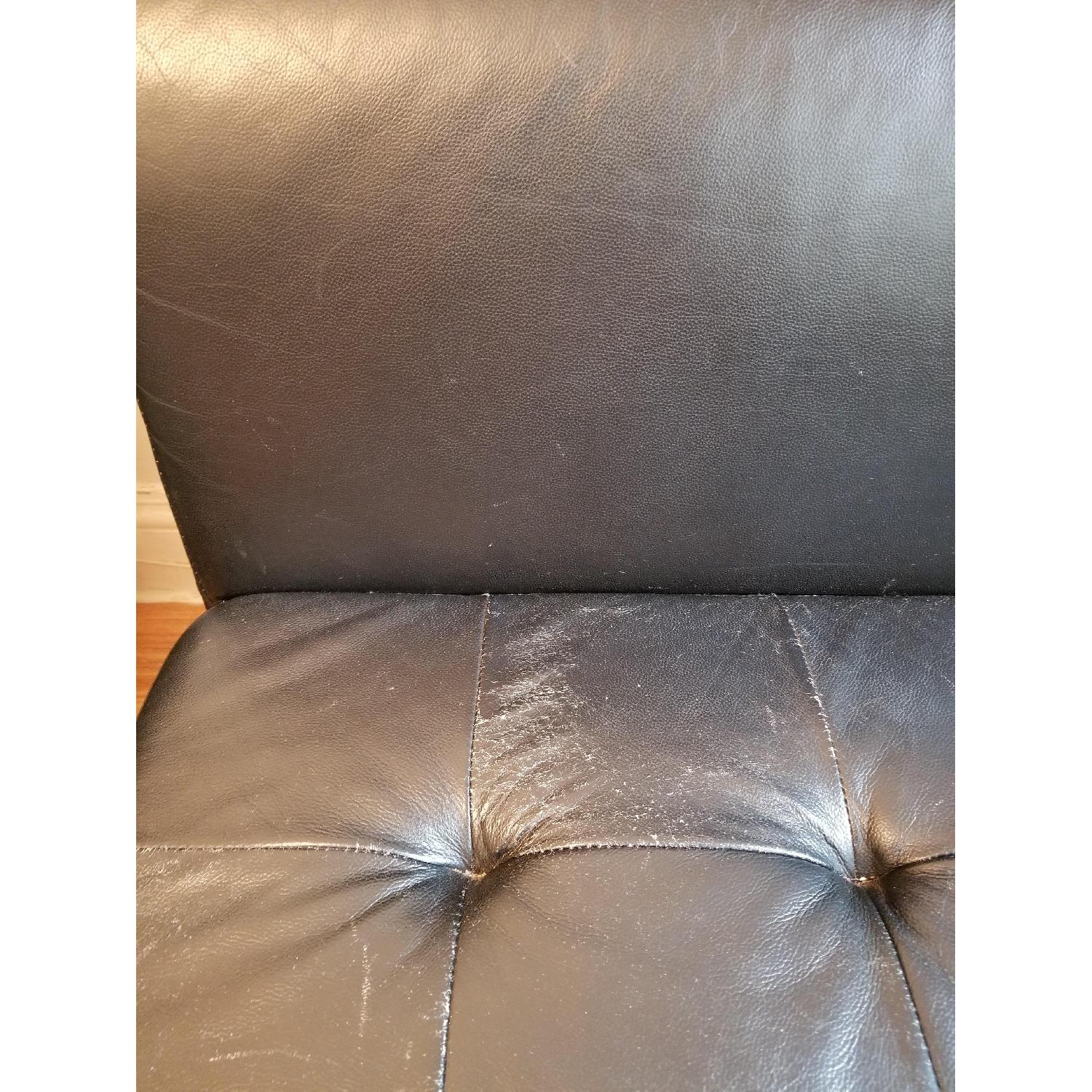 Black Leather 2 Piece Sectional Sofa - image-6