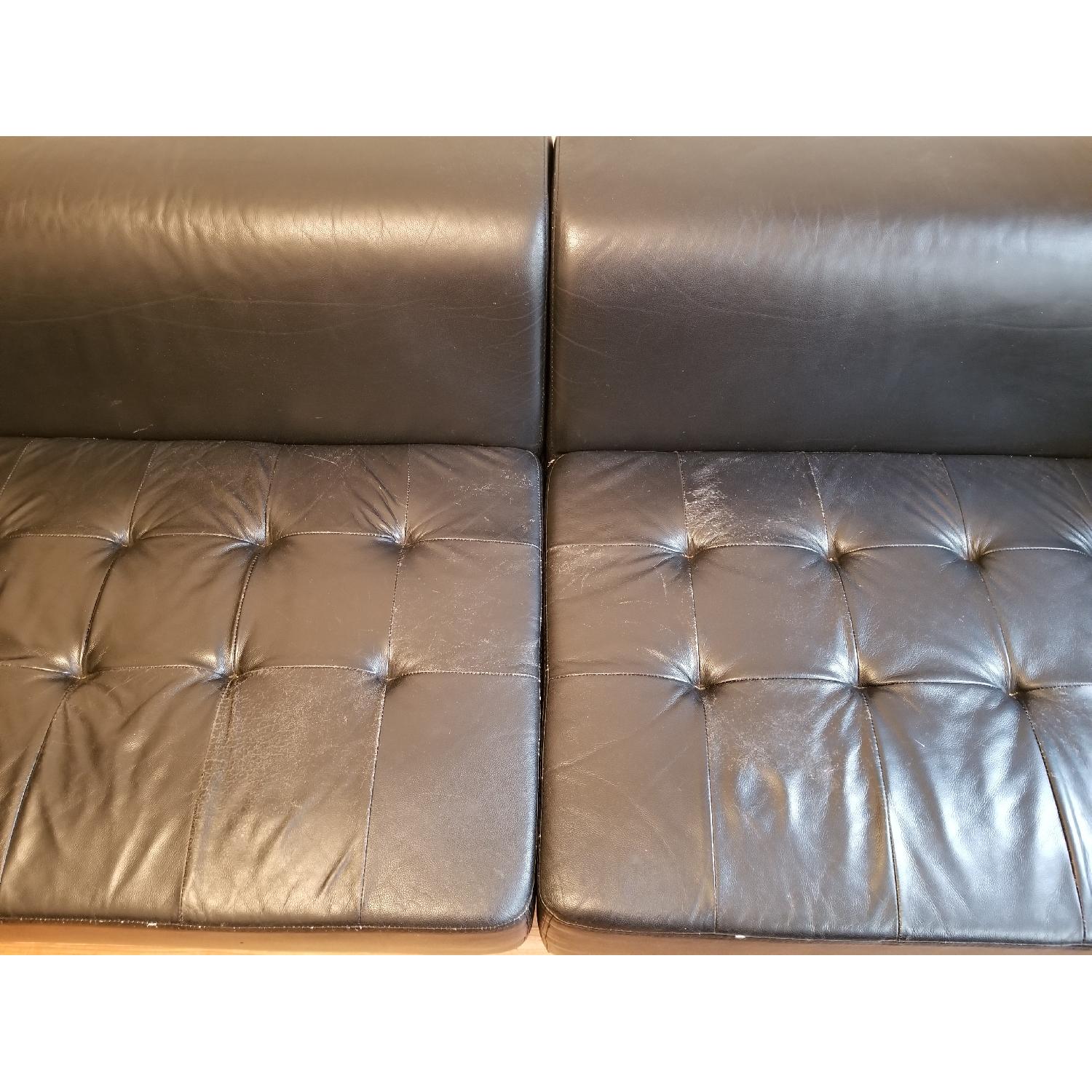 Black Leather 2 Piece Sectional Sofa - image-8