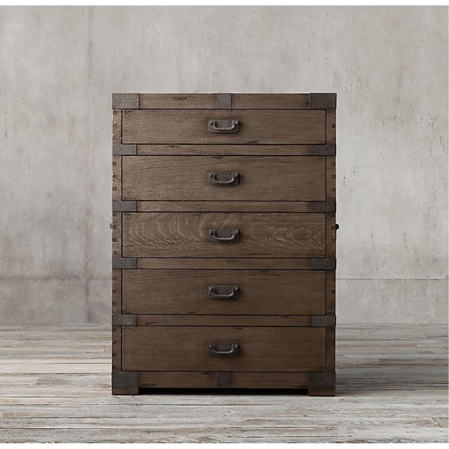 Restoration Hardware Heirloom Silver-Chest 5-Drawer Dresser - image-1