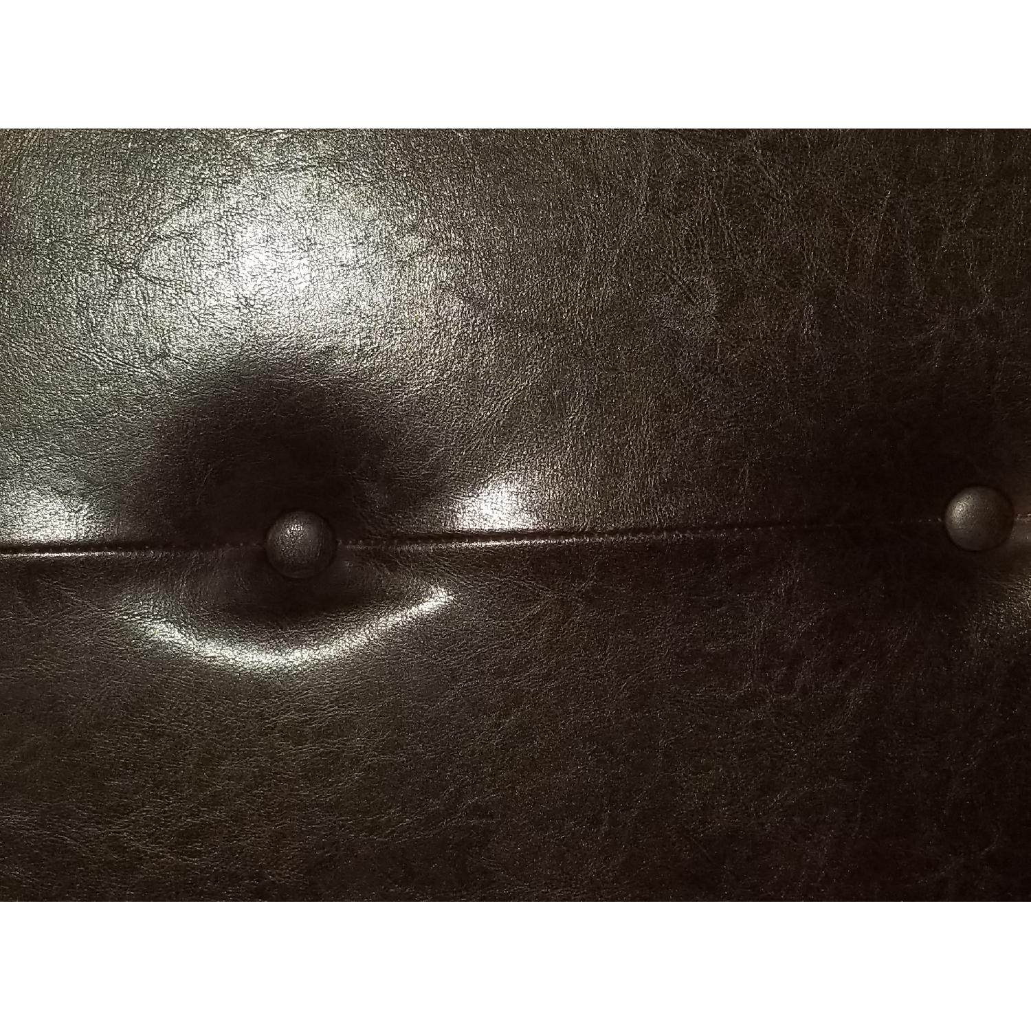 Tufted Black Faux Leather Upholstered Headboard - image-3