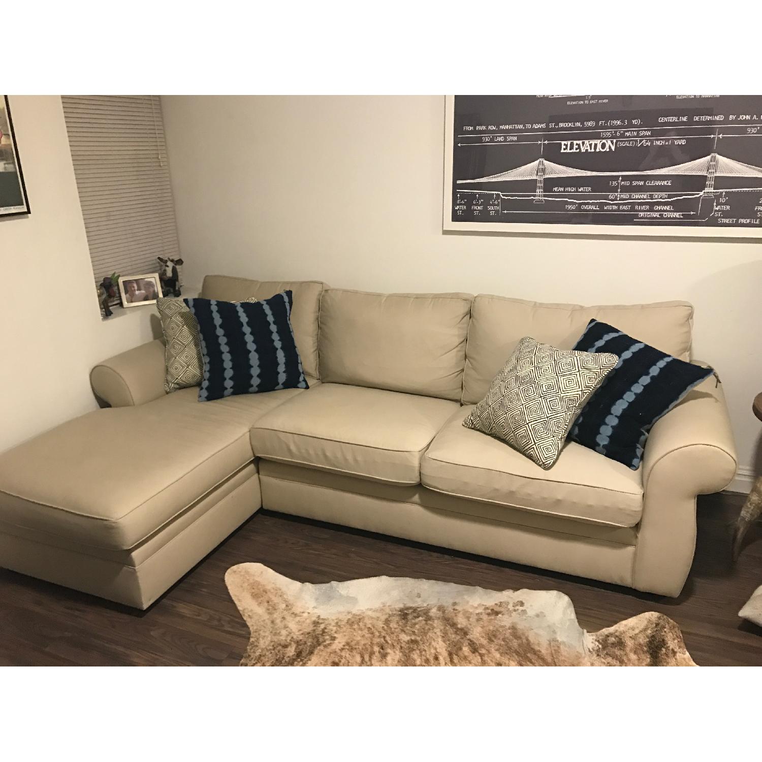 Pottery Barn Pearce Sectional Sofa in Parchment Twill - image-1